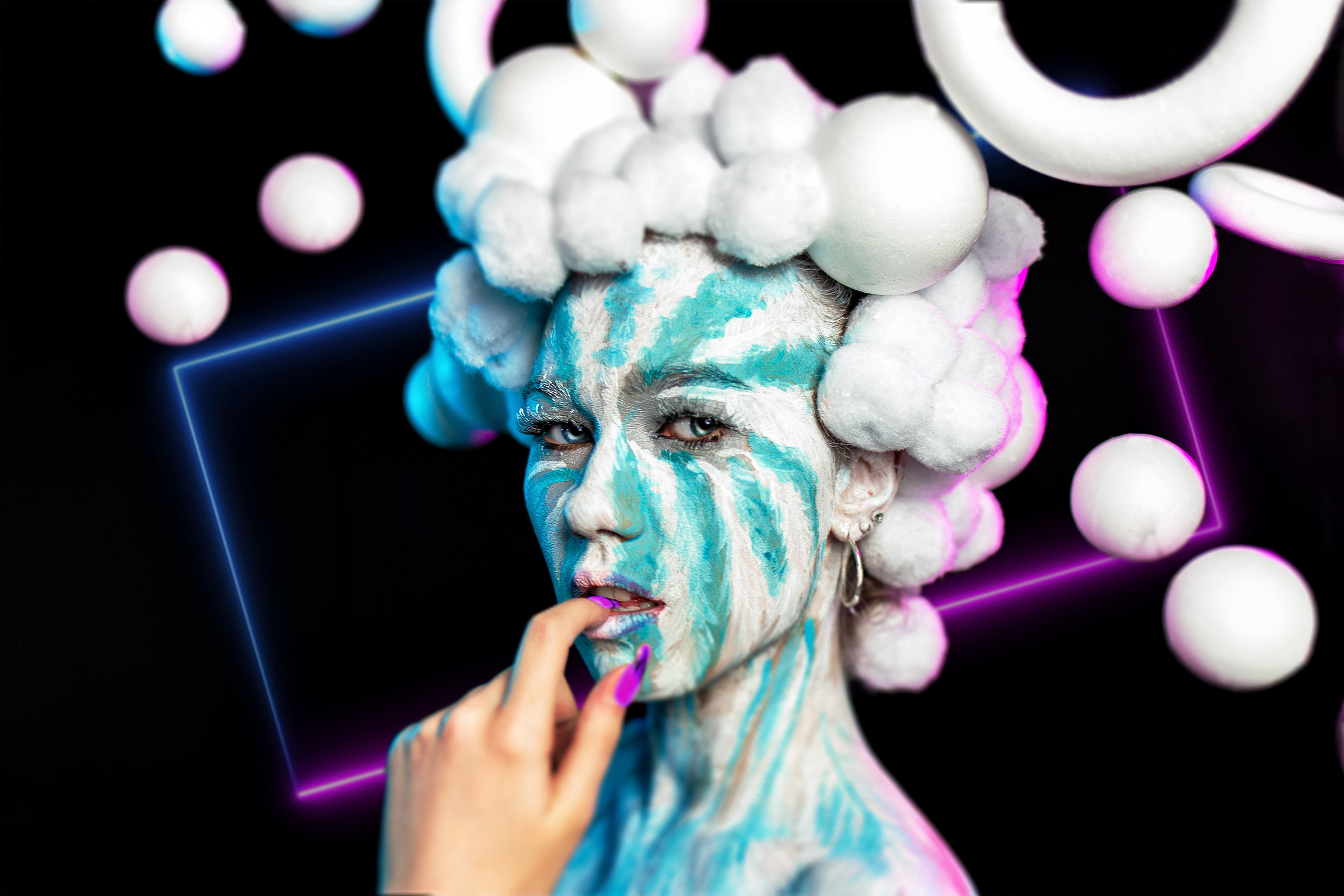 Face Paint photo session in the studio, Dimitri Ilkov, photographer Edmonton