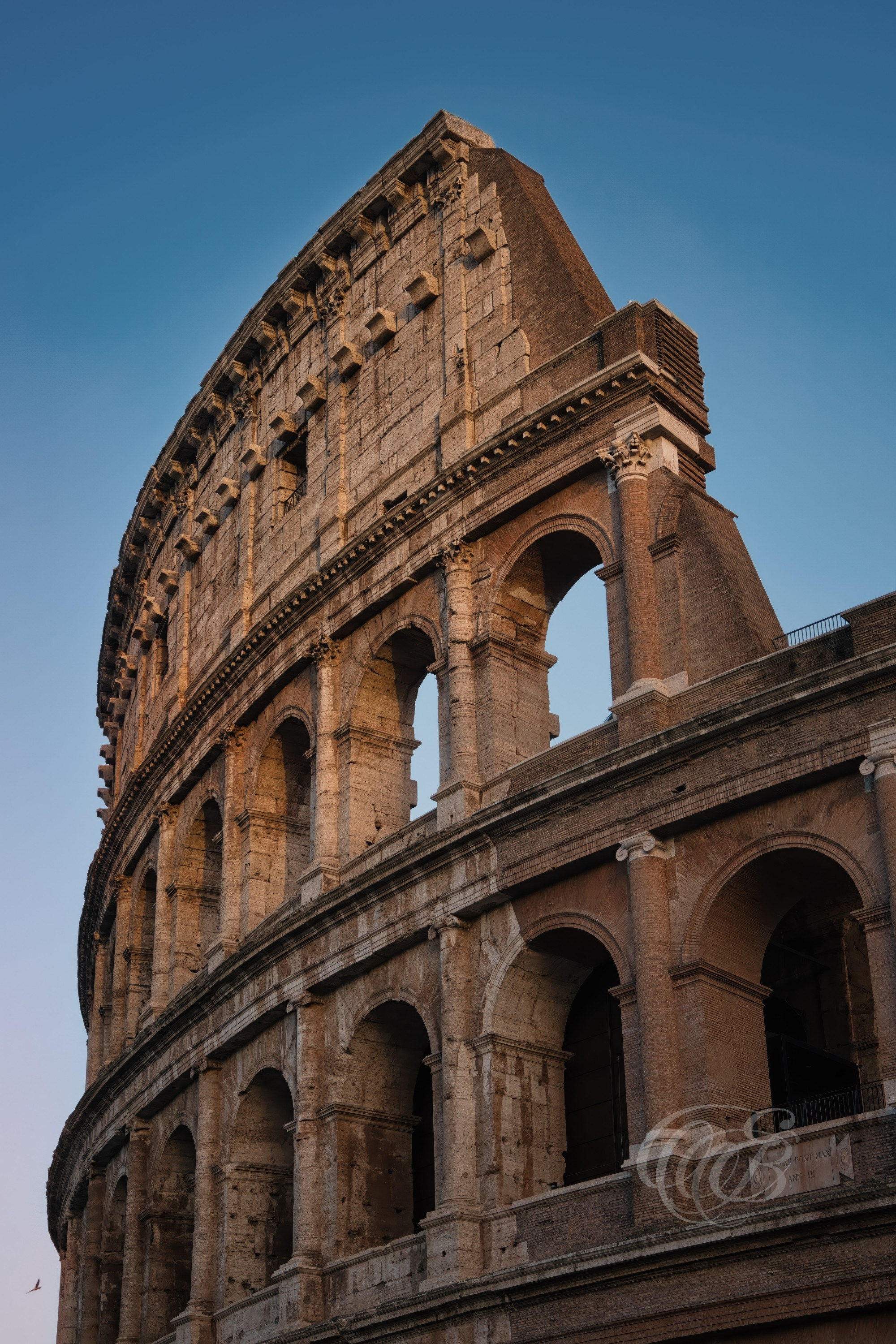 Rome, Italy—The Colosseum in the Late Afternoon—Eduardo Bartoli Photography—Photograph of the Colosseum, the Flavian Amphitheatre commissioned by Emperor Vespasian in AD 72 and inaugurated by Emperor Titus in AD 80 in Rome, Italy—Rome, Italy—The Colosseum in the Late Afternoon—Eduardo Bartoli Photography.