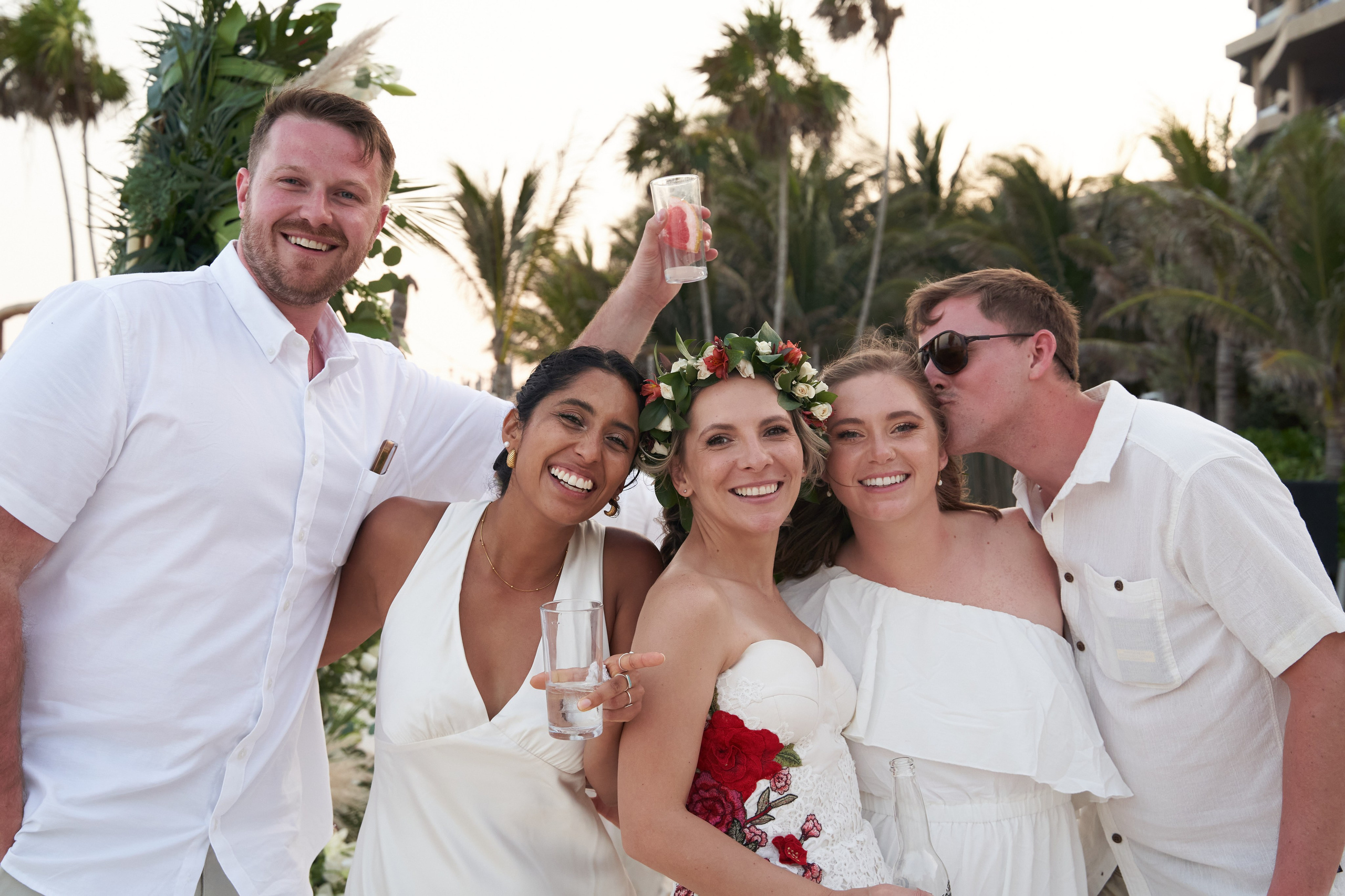 Destination beach wedding with international guests