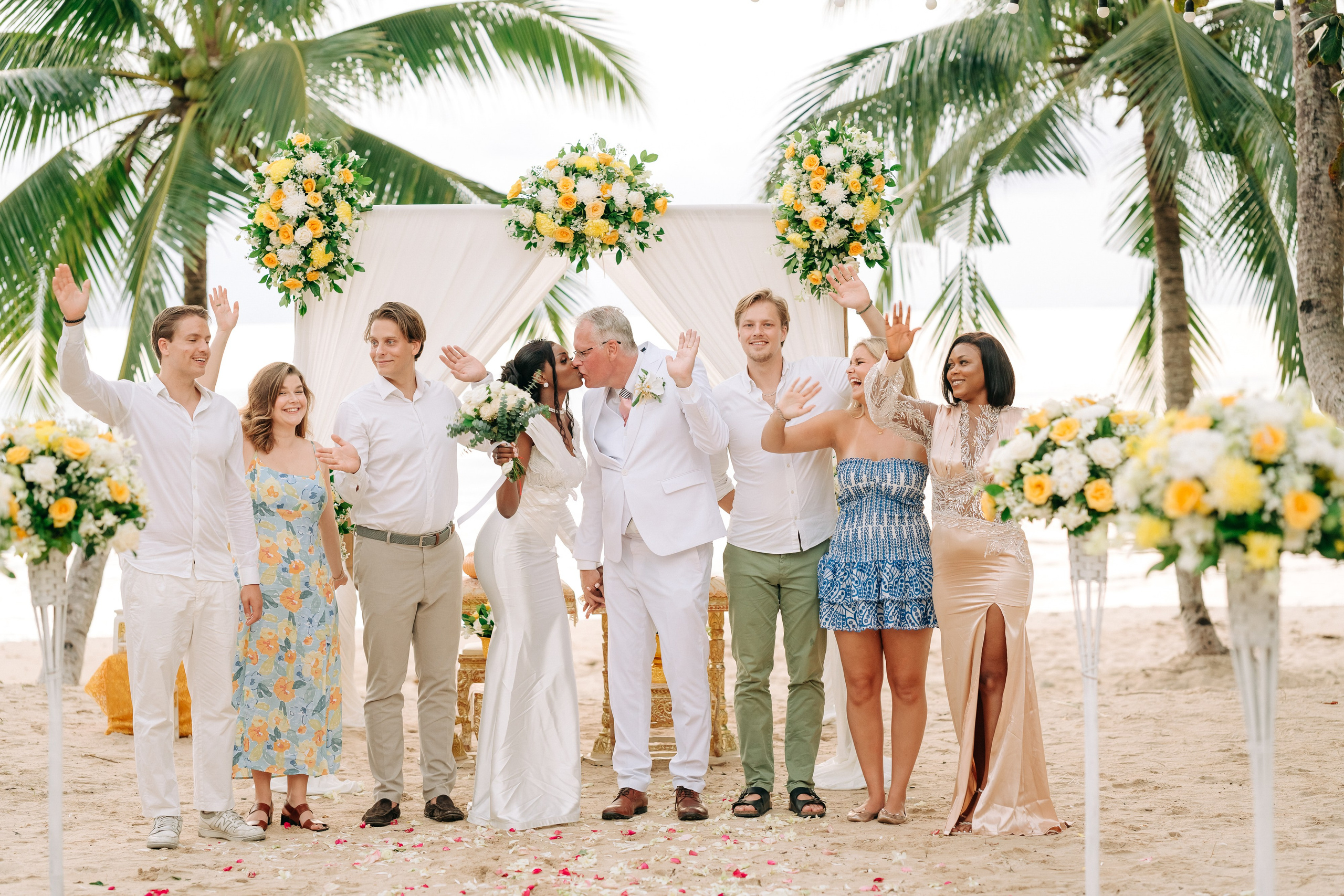 Buddhist Wedding Ceremony on the Beach in Koh Samui, Thailand