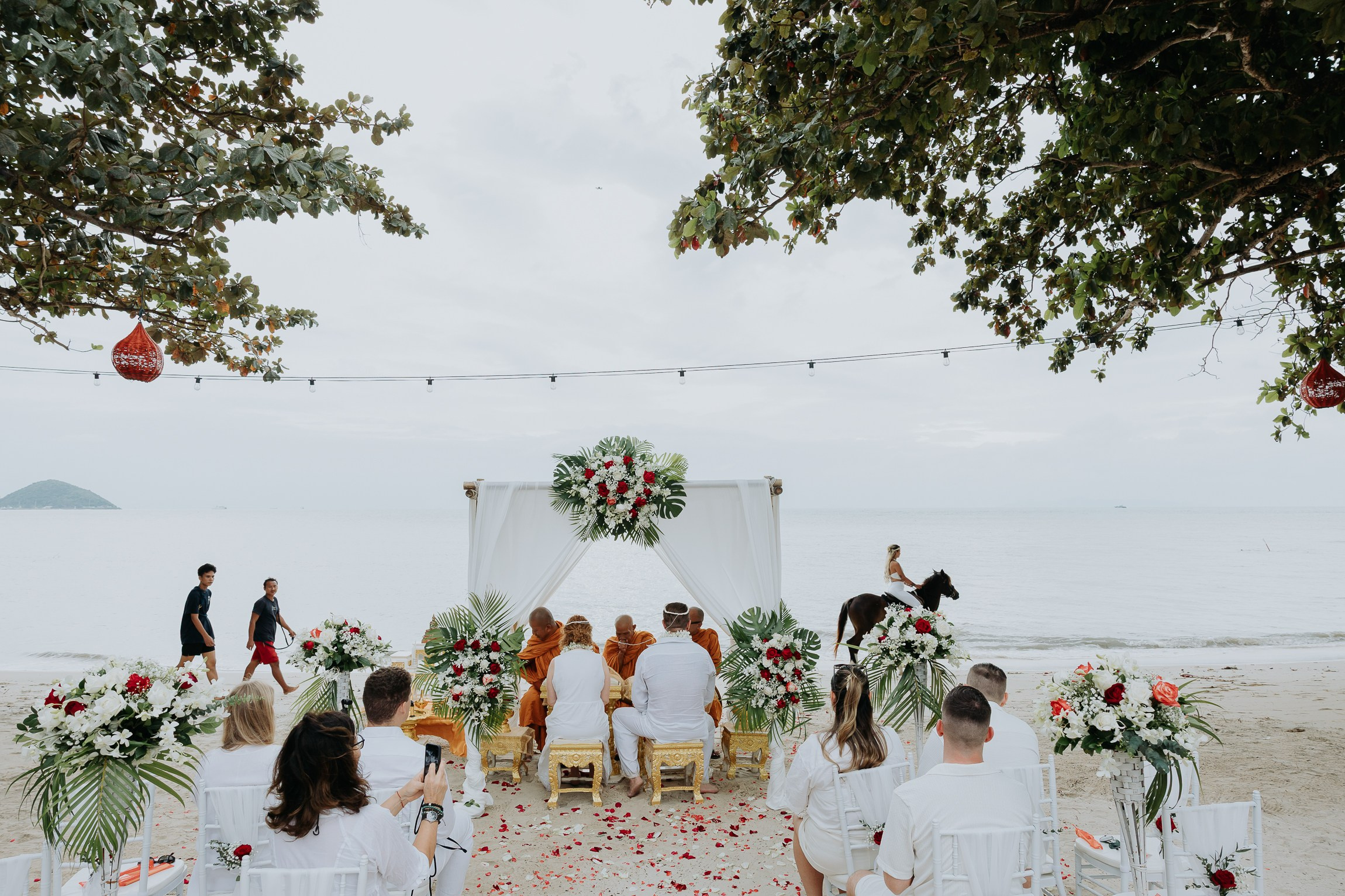 Buddhist Wedding Ceremony on the beach in Koh Samui | Traditional Thai Blessing