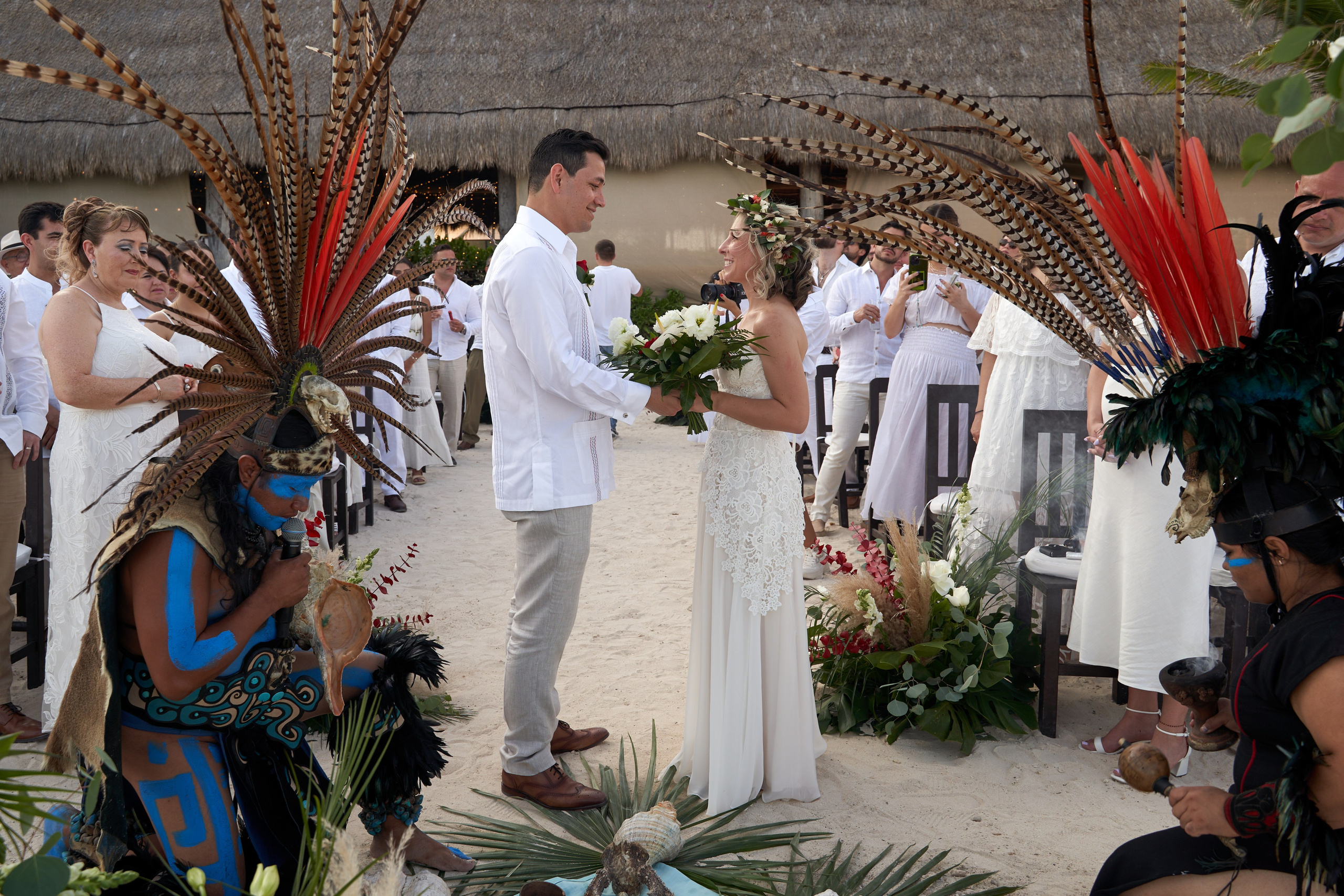Oceanfront wedding between Tulum and Cancun