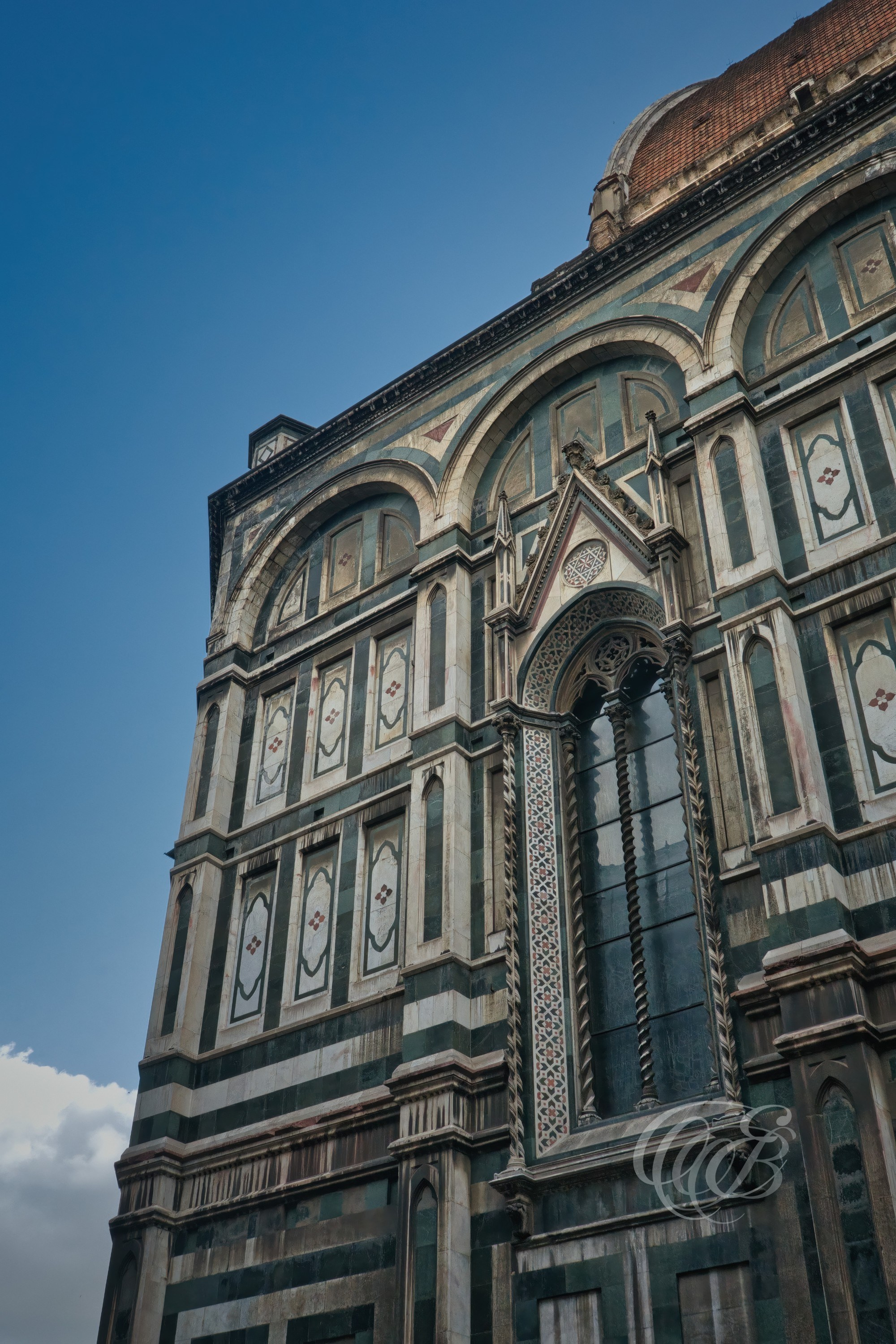 ITALY PHOTOGRAPHY — Side Façade of the Cathedral of Santa Maria del Fiore — The side façade of the Cathedral of Santa Maria del Fiore, showcasing the remarkable craftsmanship and Gothic architecture of Florence's most iconic cathedral, Florence, Italy — Eduardo Bartoli Photography.