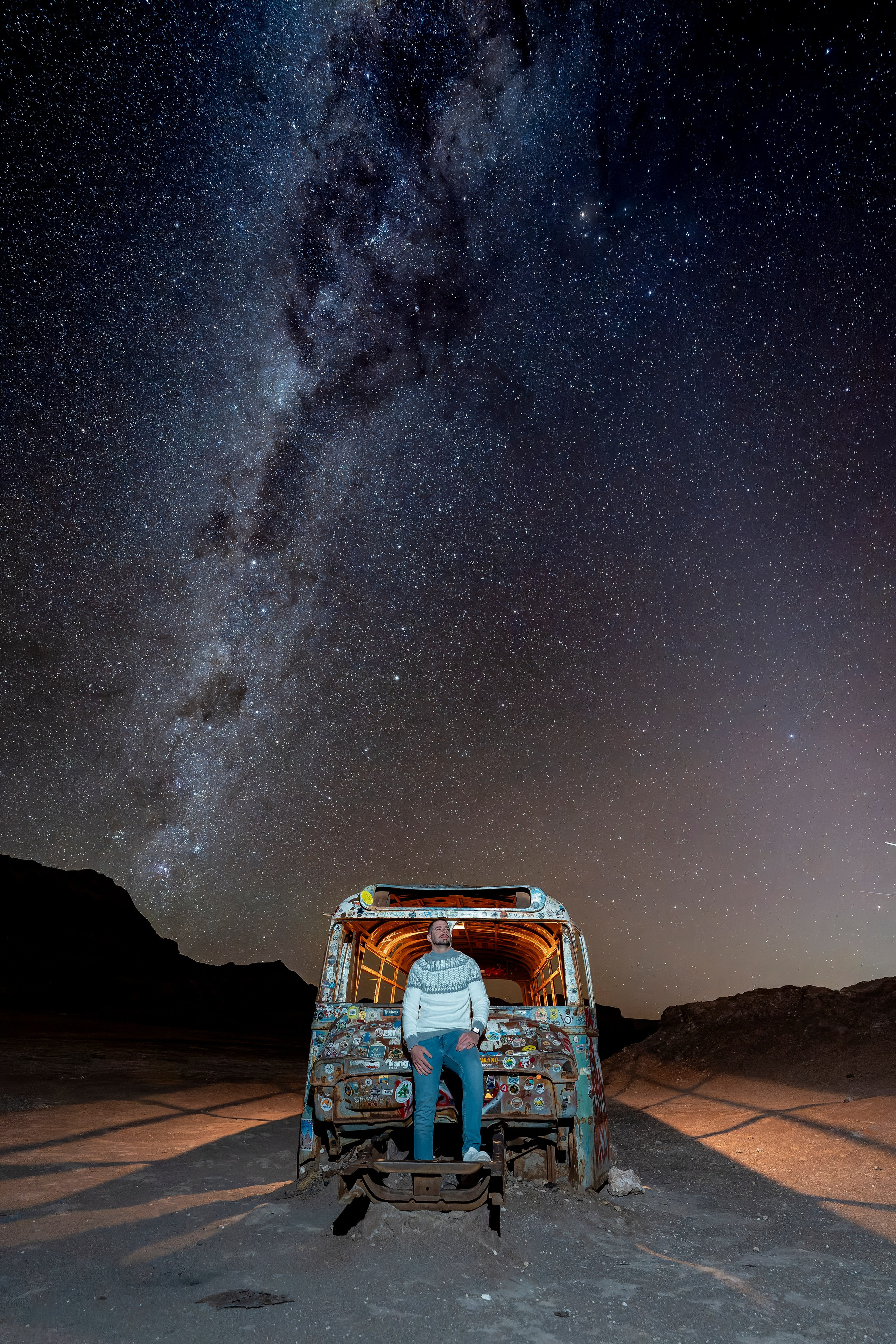 Vallecito Noturno — Pedido de casamento. Fotógrafo em San Pedro de Atacama