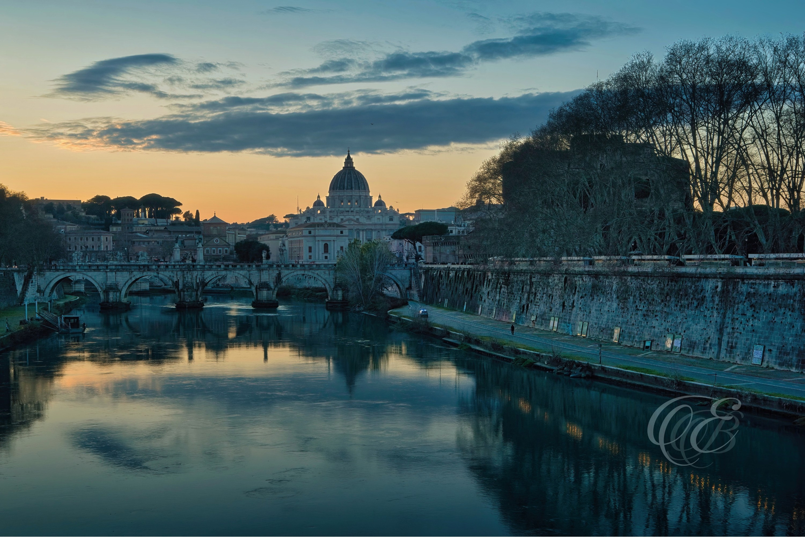 Rome Italy – The Ponte Sant'Angelo & St. Peter's Basilica breathtaking – Eduardo Bartoli Fine Art Photography – Breathtaking view of The Ponte Sant'Angelo and St. Peter's Basilica in Rome, Italy, by Eduardo Bartoli.