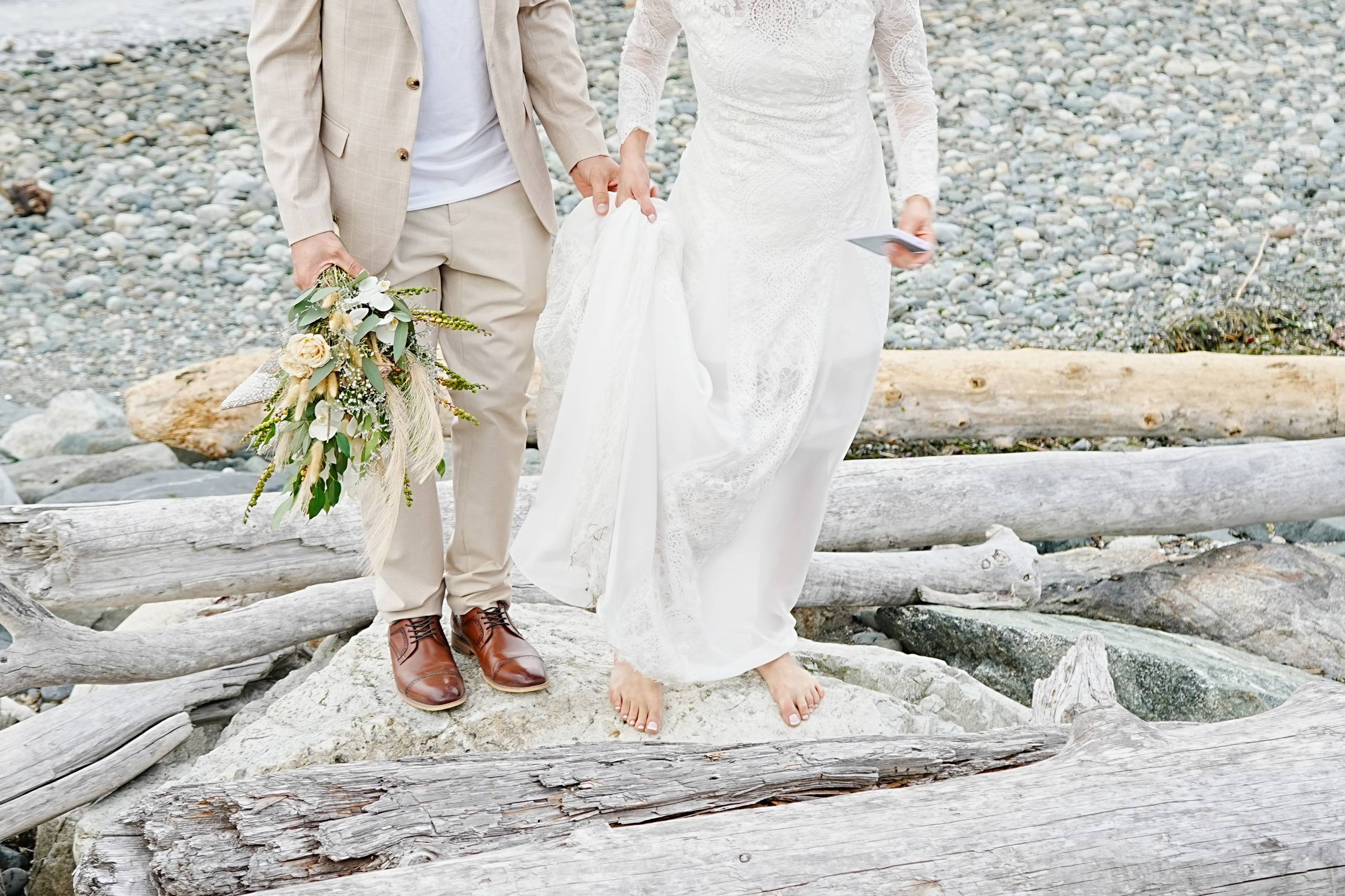 romantic wedding portrait with soft tones, BC