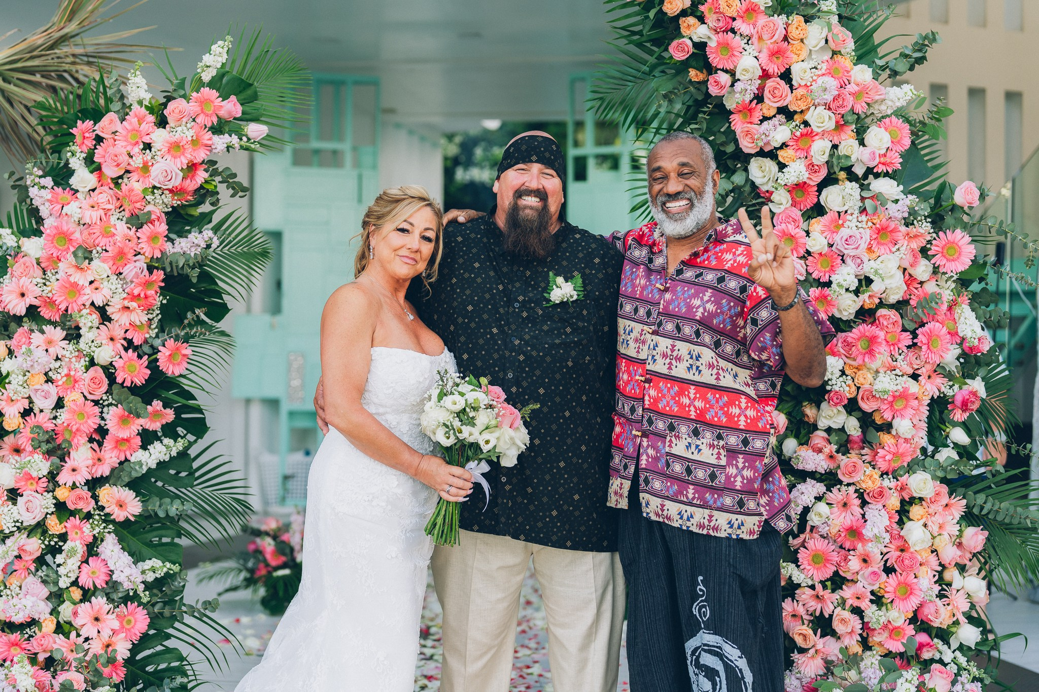 Romantic wedding setup at a private luxury villa on Koh Samui island