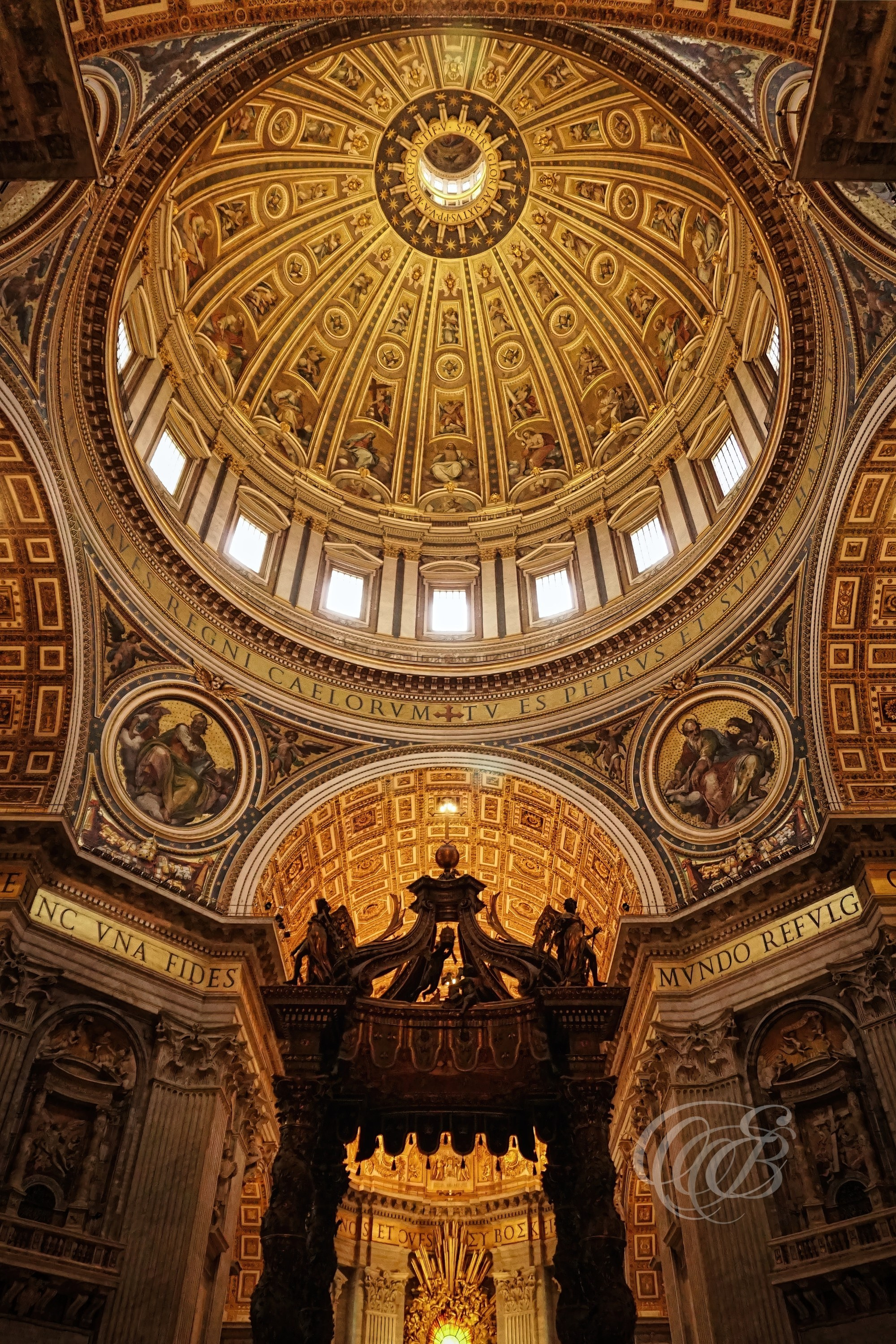 Rome, Italy – St. Peter’s Basilica Under the Dome – Eduardo Bartoli Fine Art Photography – Photograph of the interior under the dome of St. Peter’s Basilica in the Vatican, Renaissance architecture and historic religious landmark – Rome, Italy – St. Peter’s Basilica Under the Dome – Eduardo Bartoli Fine Art Photography.