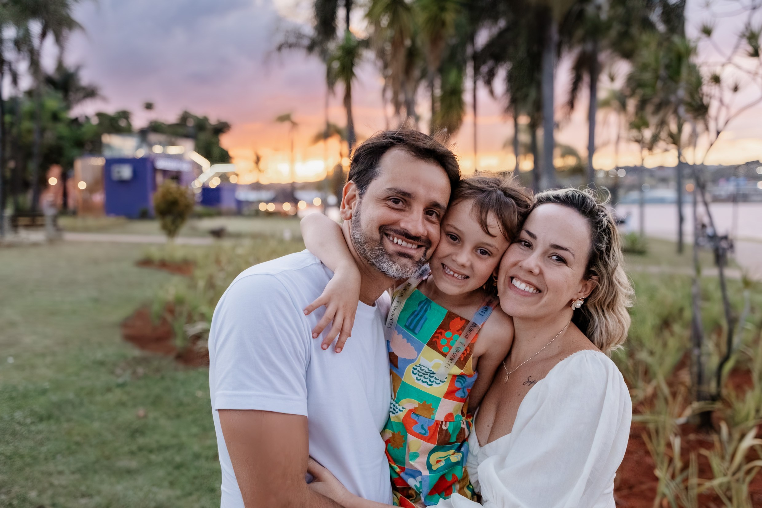 foto de família no por do sol lago sul