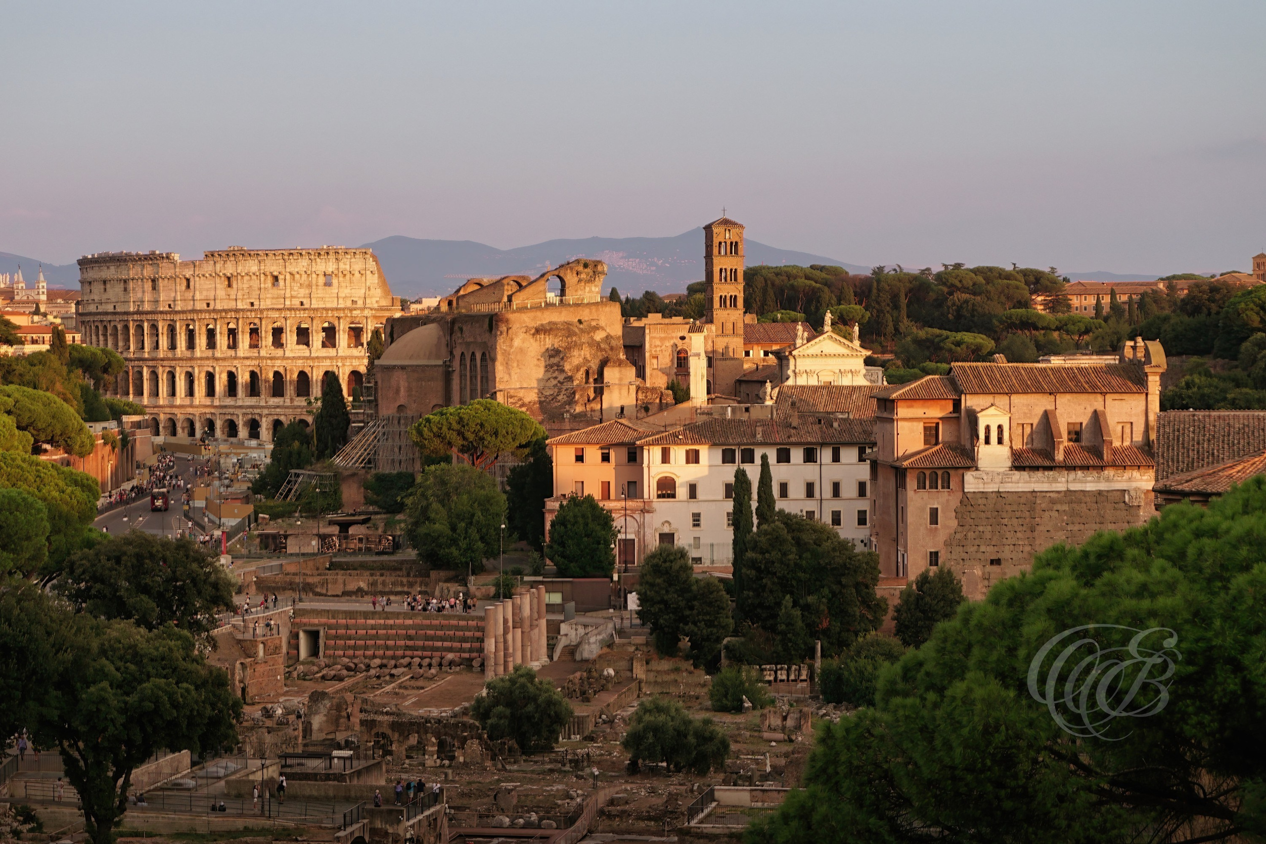 ITALY PHOTOGRAPHY — Colosseum View at Sunset — View of the Colosseum, one of the most celebrated monuments of the ancient world and an enduring landmark of Rome, Italy — Eduardo Bartoli Photography.