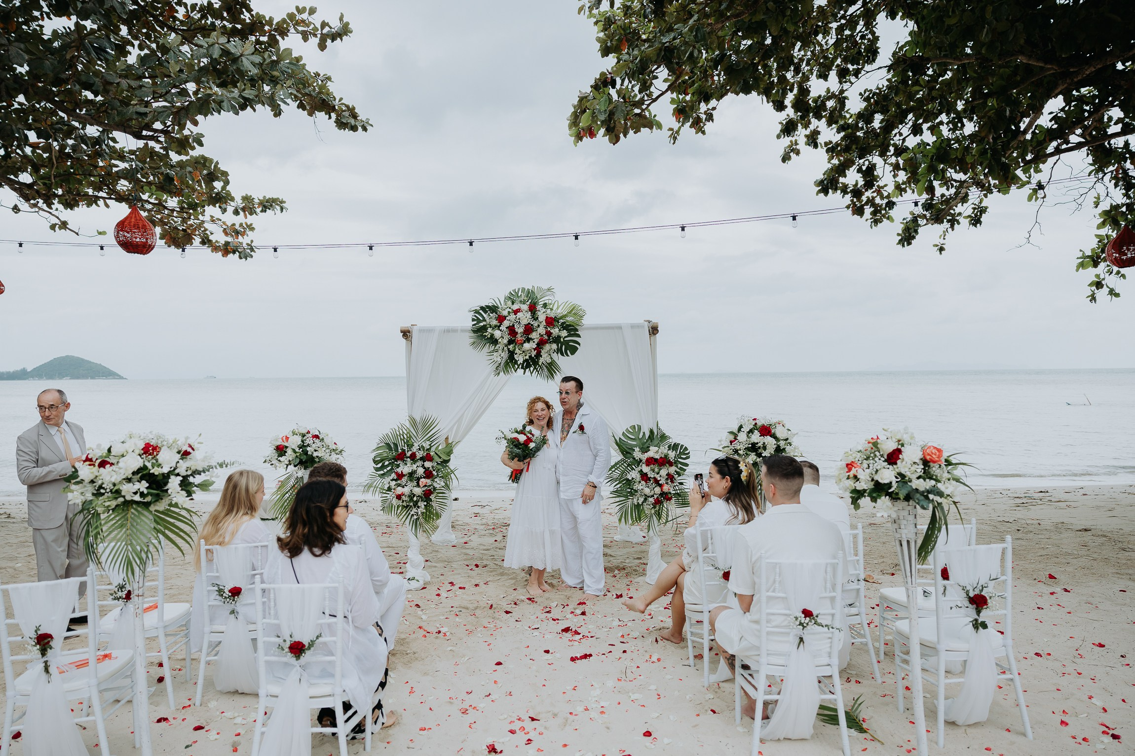 Buddhist Wedding Ceremony on the beach in Koh Samui | Traditional Thai Blessing
