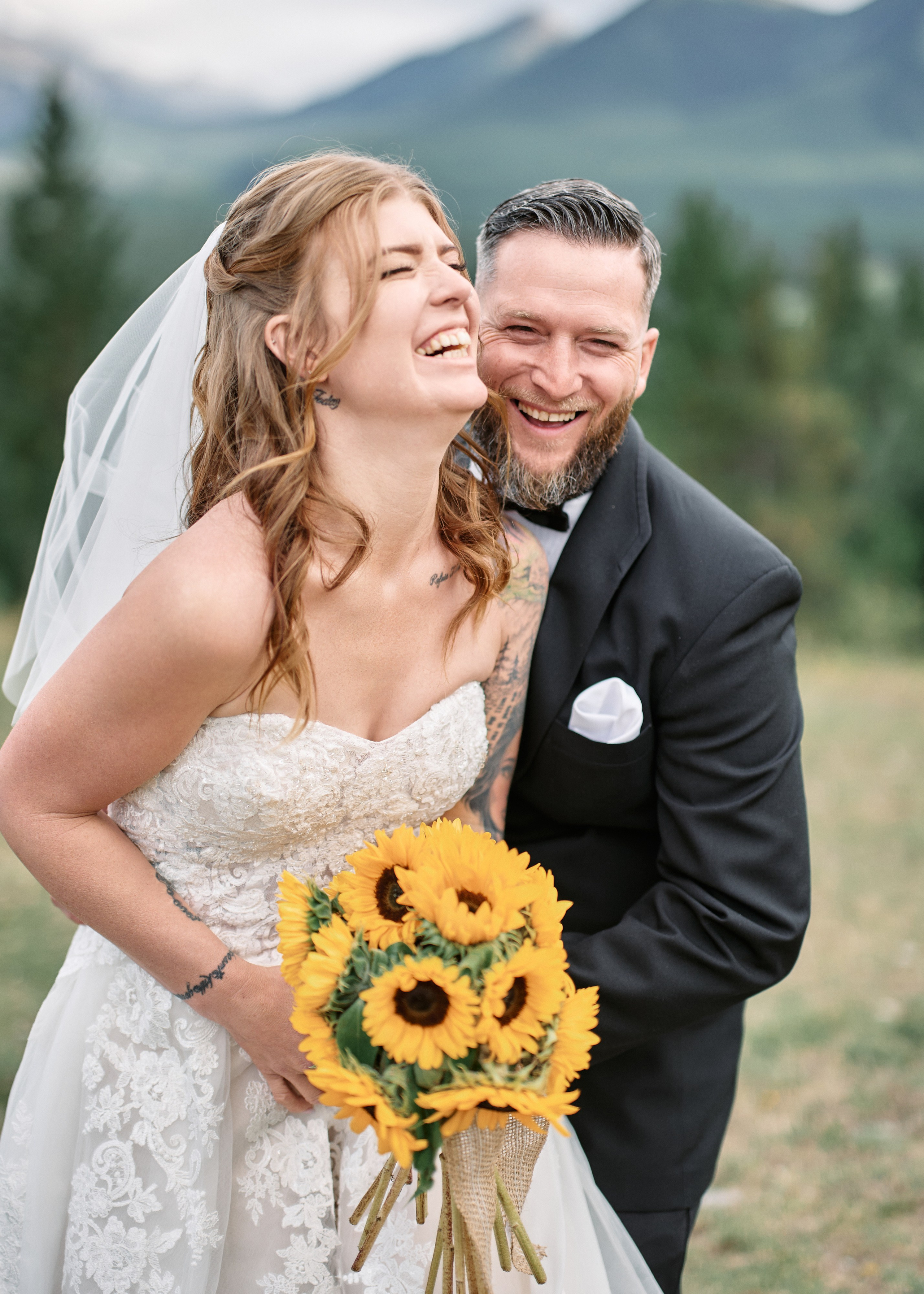 Wedding in Kananaskis Park. Wedding photography and videography team