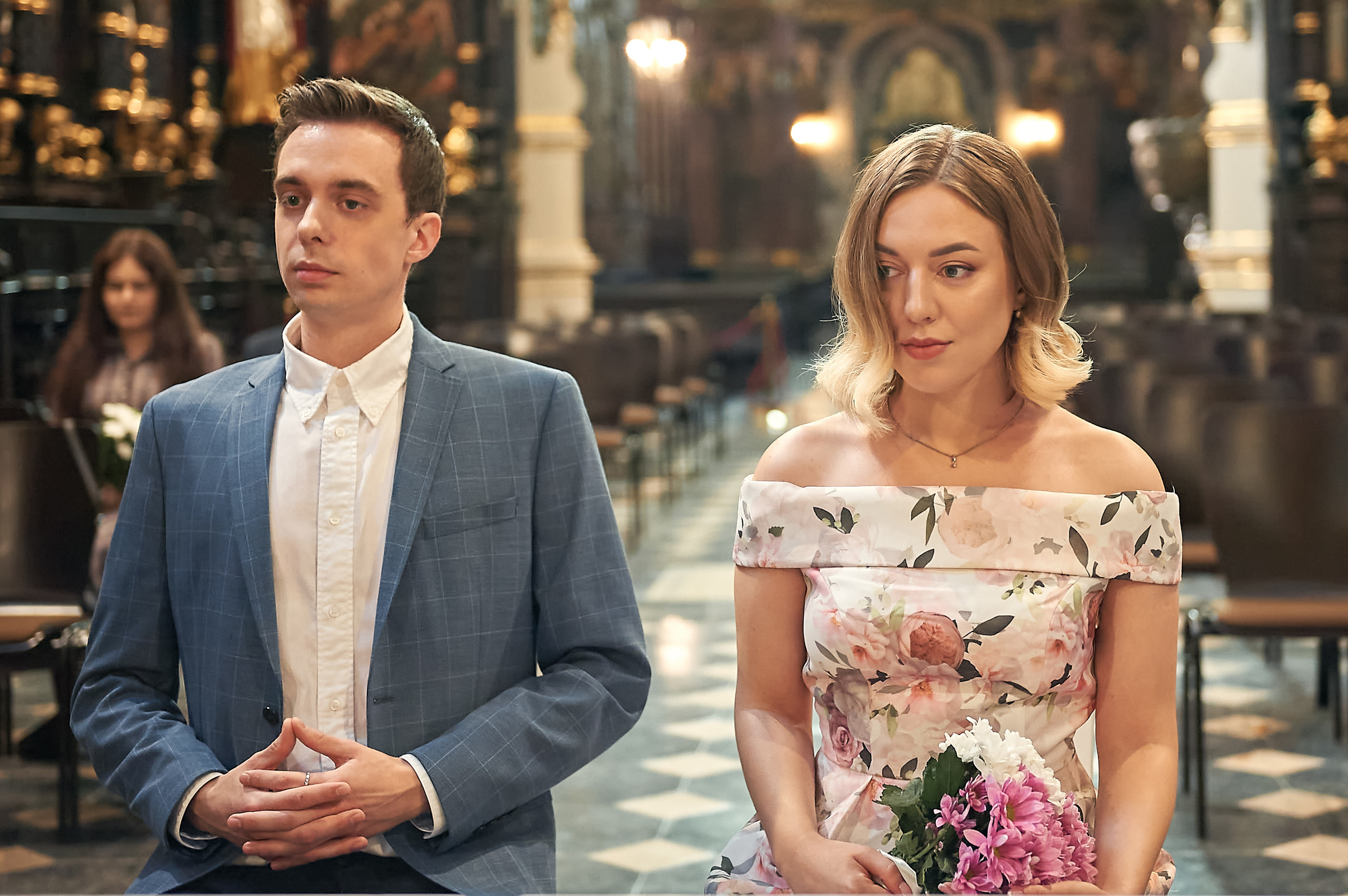 Wedding in the church. Wedding photography and videography team