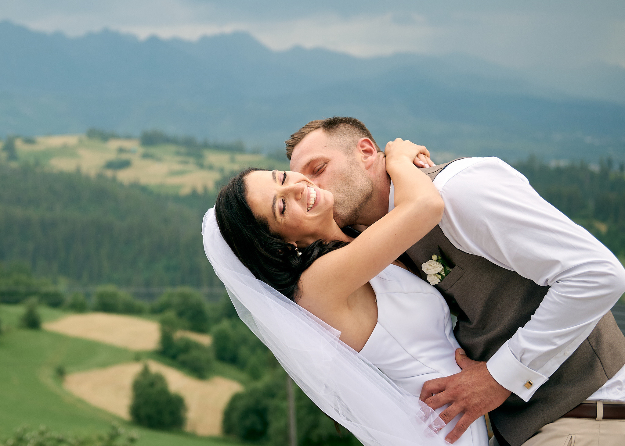 Wedding in mountains. Wedding photography and videography team