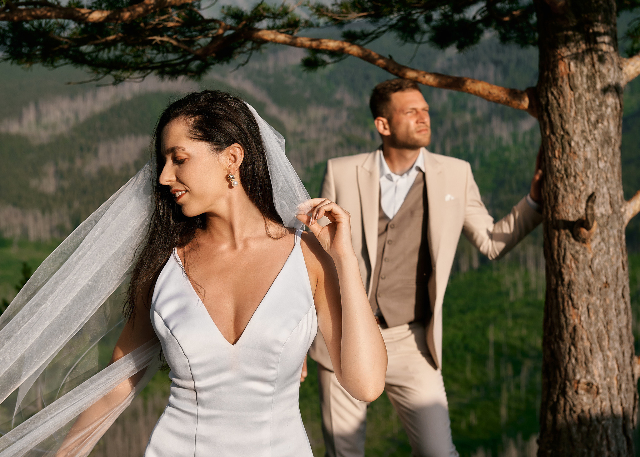 Wedding in mountains. Wedding photography and videography team