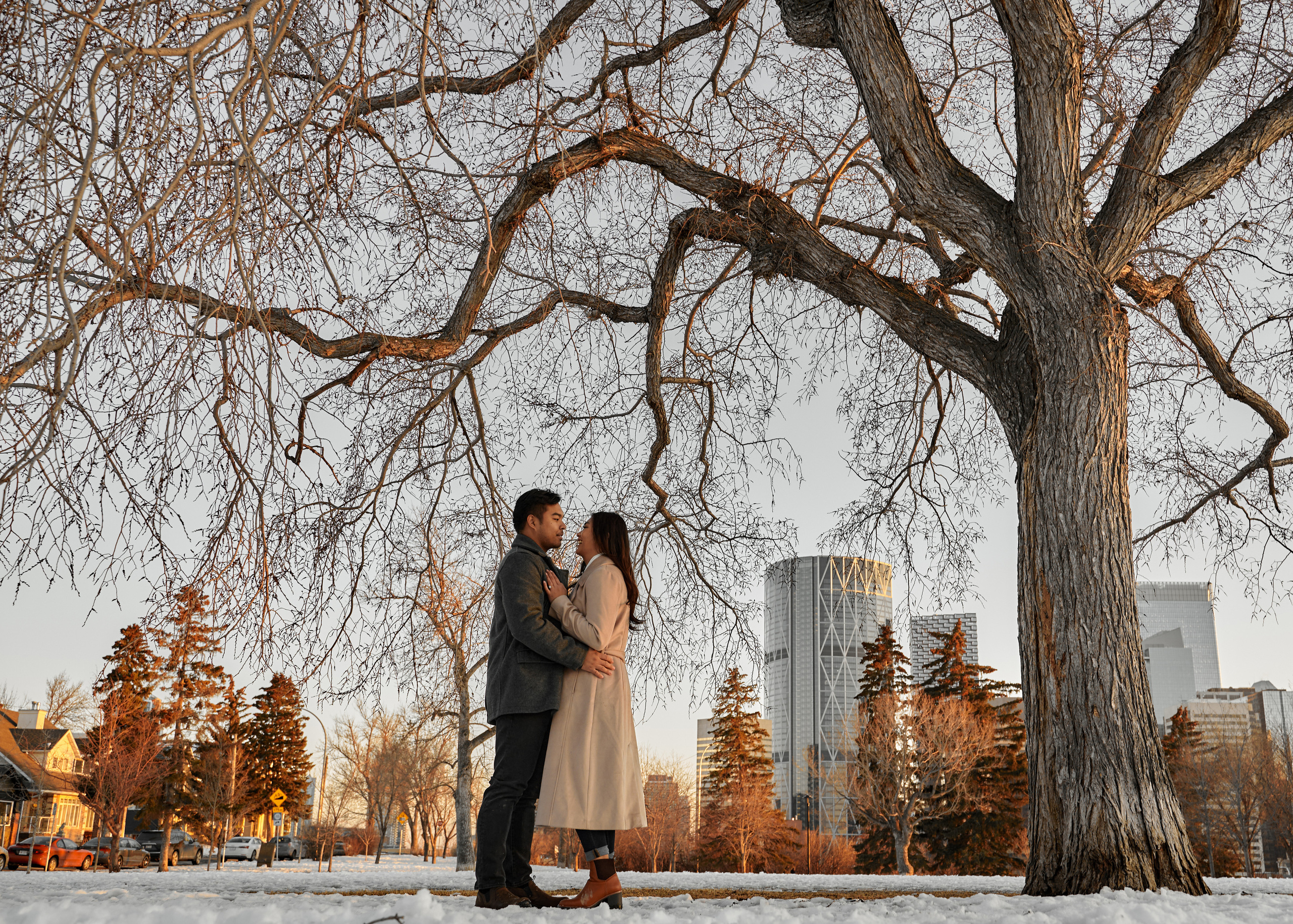 Engagement photoshoot in Calgary. Wedding photography and videography team