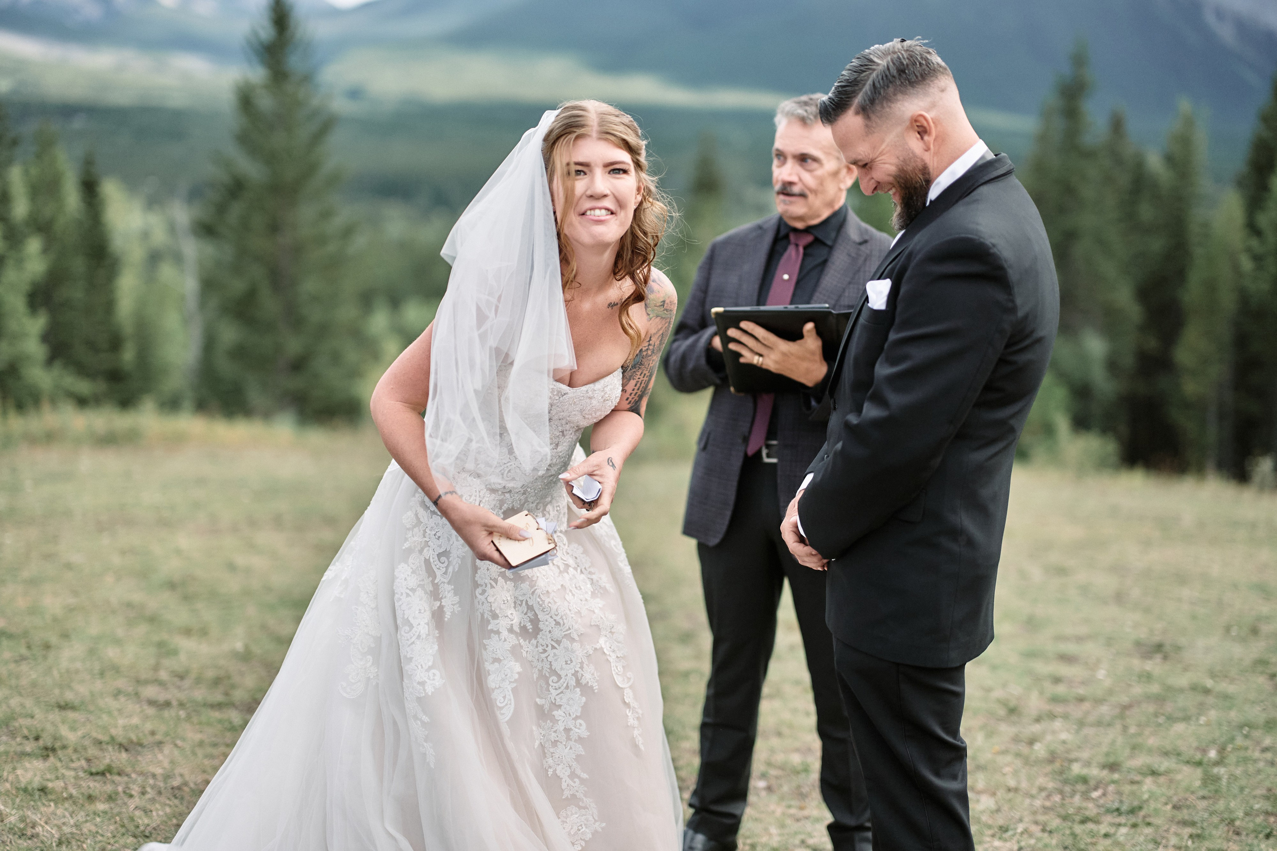 Wedding in Kananaskis Park. Wedding photography and videography team