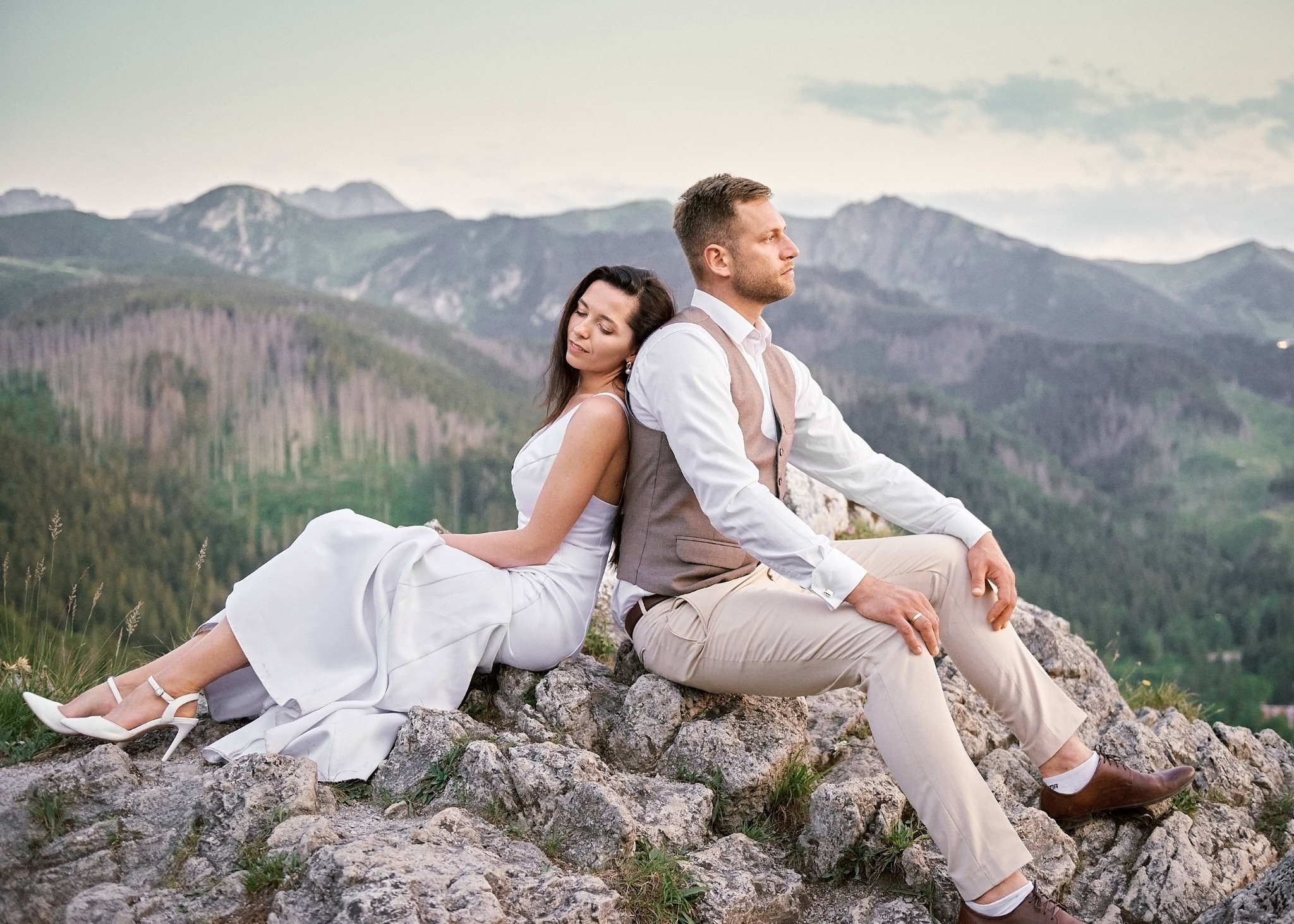 Wedding in mountains. Wedding photography and videography team