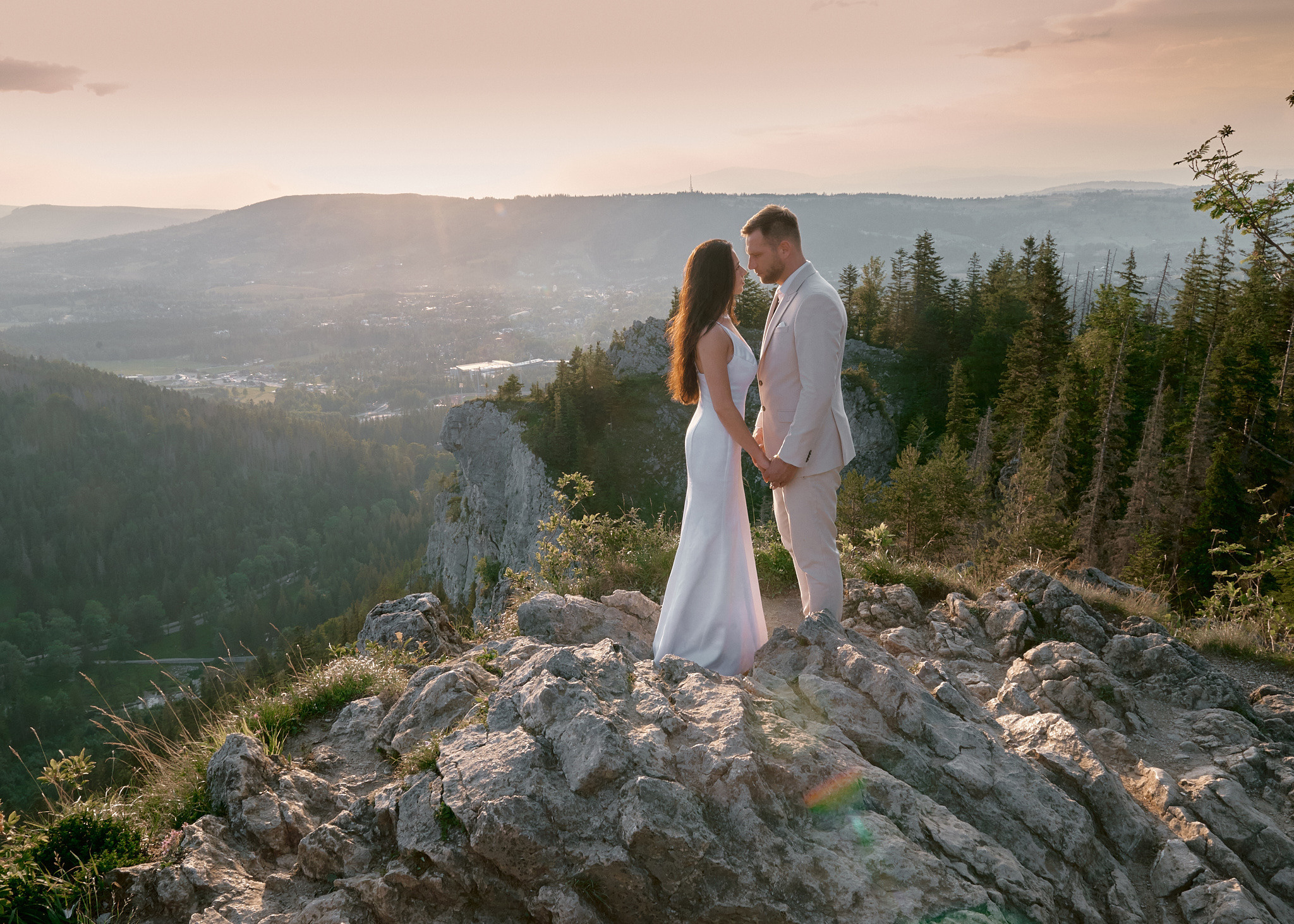 Wedding in mountains. Wedding photography and videography team