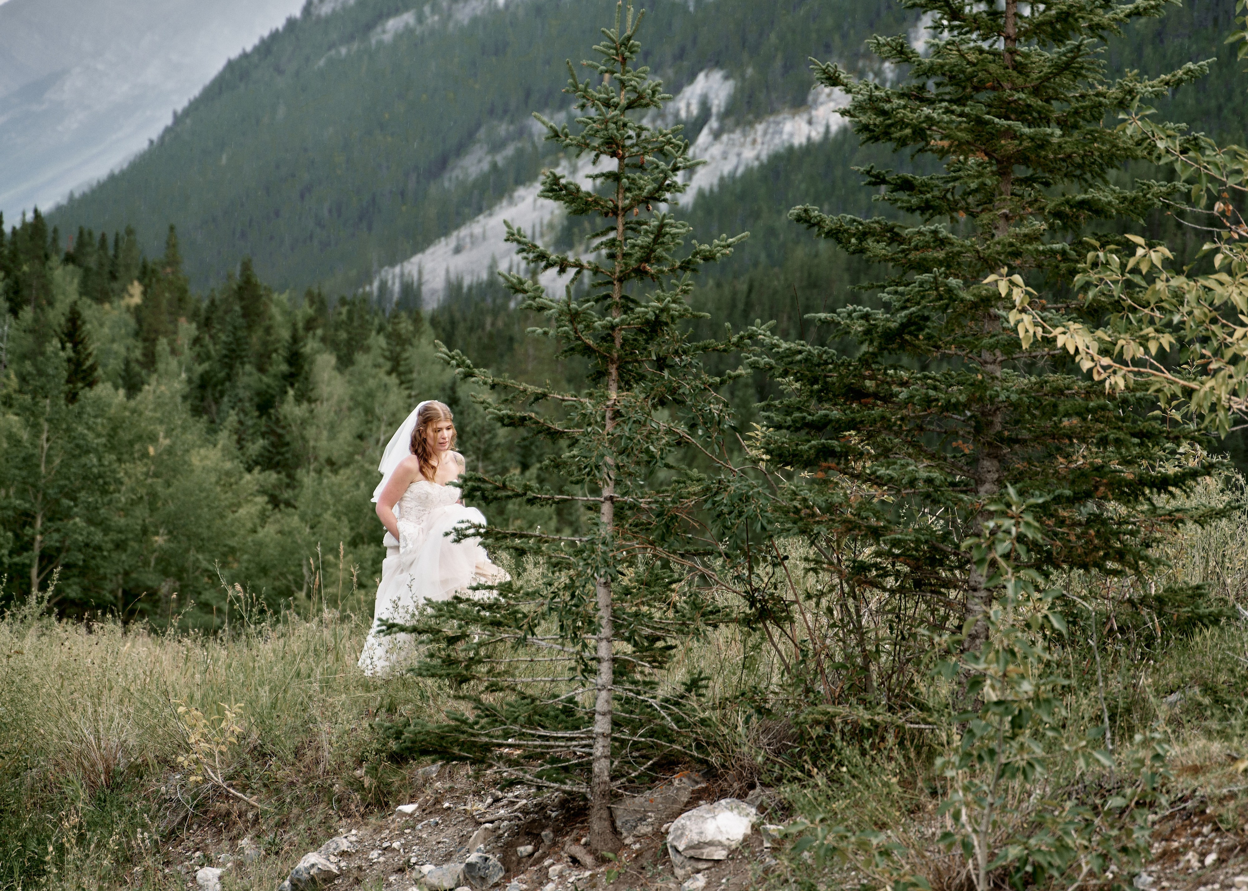 Wedding in Kananaskis Park. Wedding photography and videography team