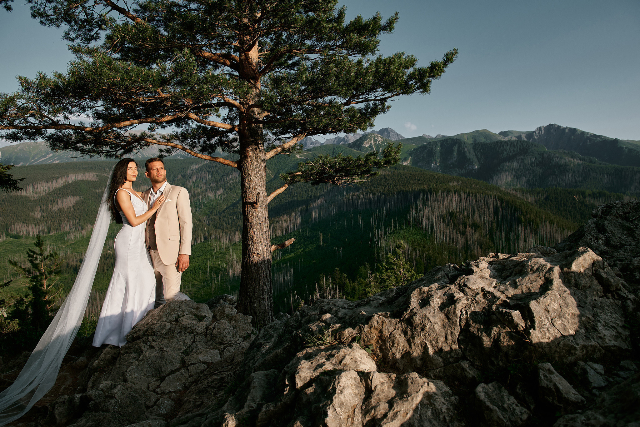 Wedding in mountains. Wedding photography and videography team