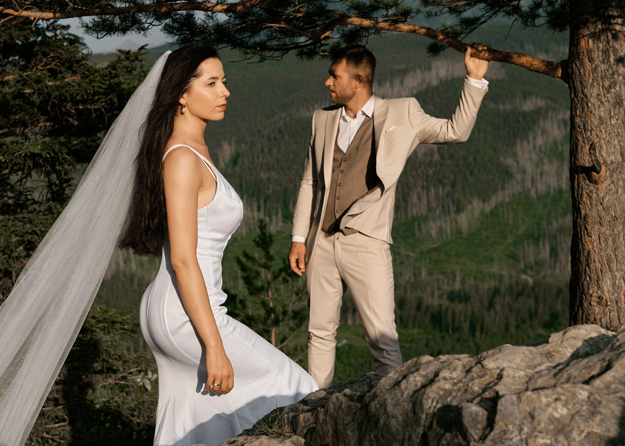 Wedding in mountains. Wedding photography and videography team