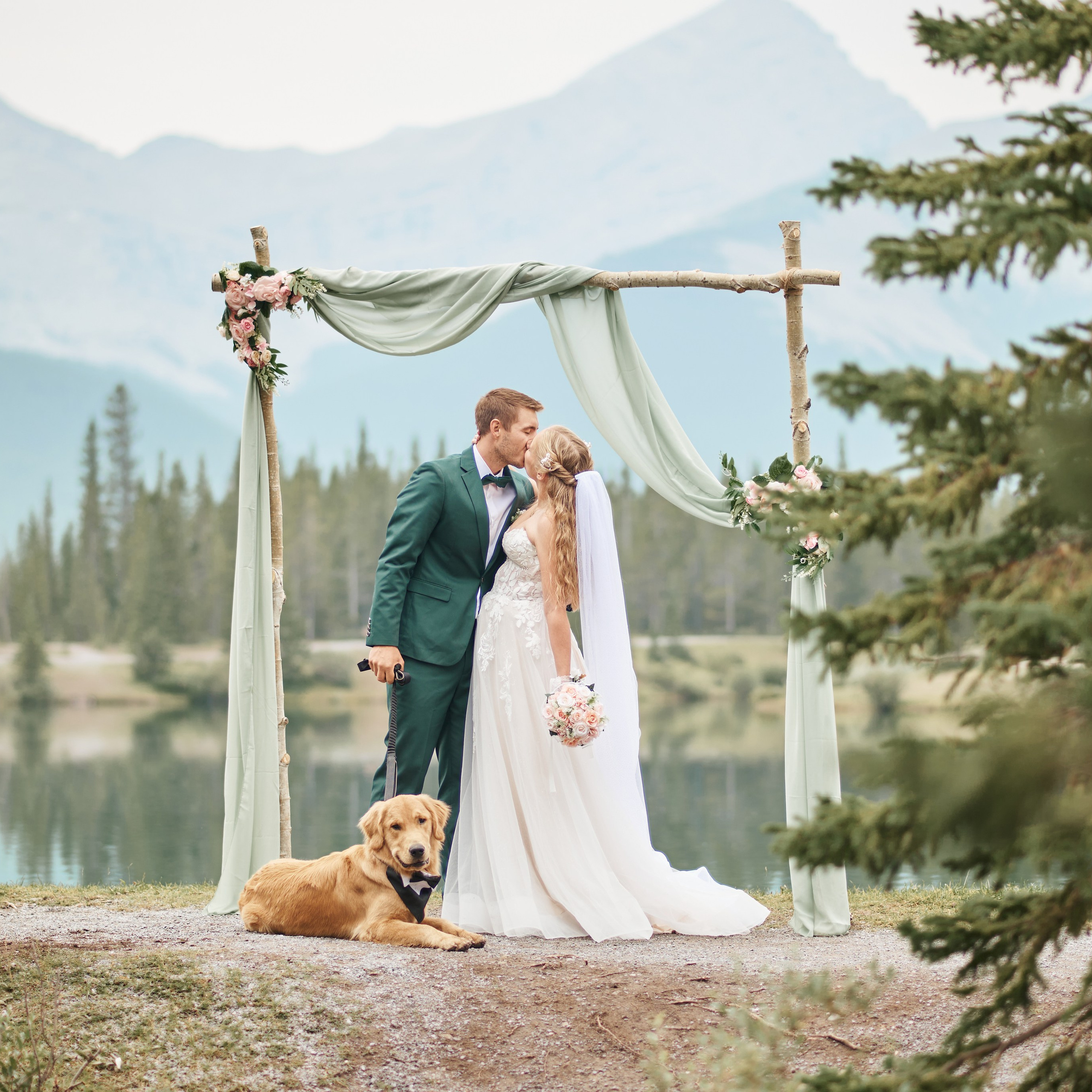 Natalie&Mat. A&nbsp;small, intimate wedding at&nbsp;Forgetmenot Lake, Kananaskis Park
