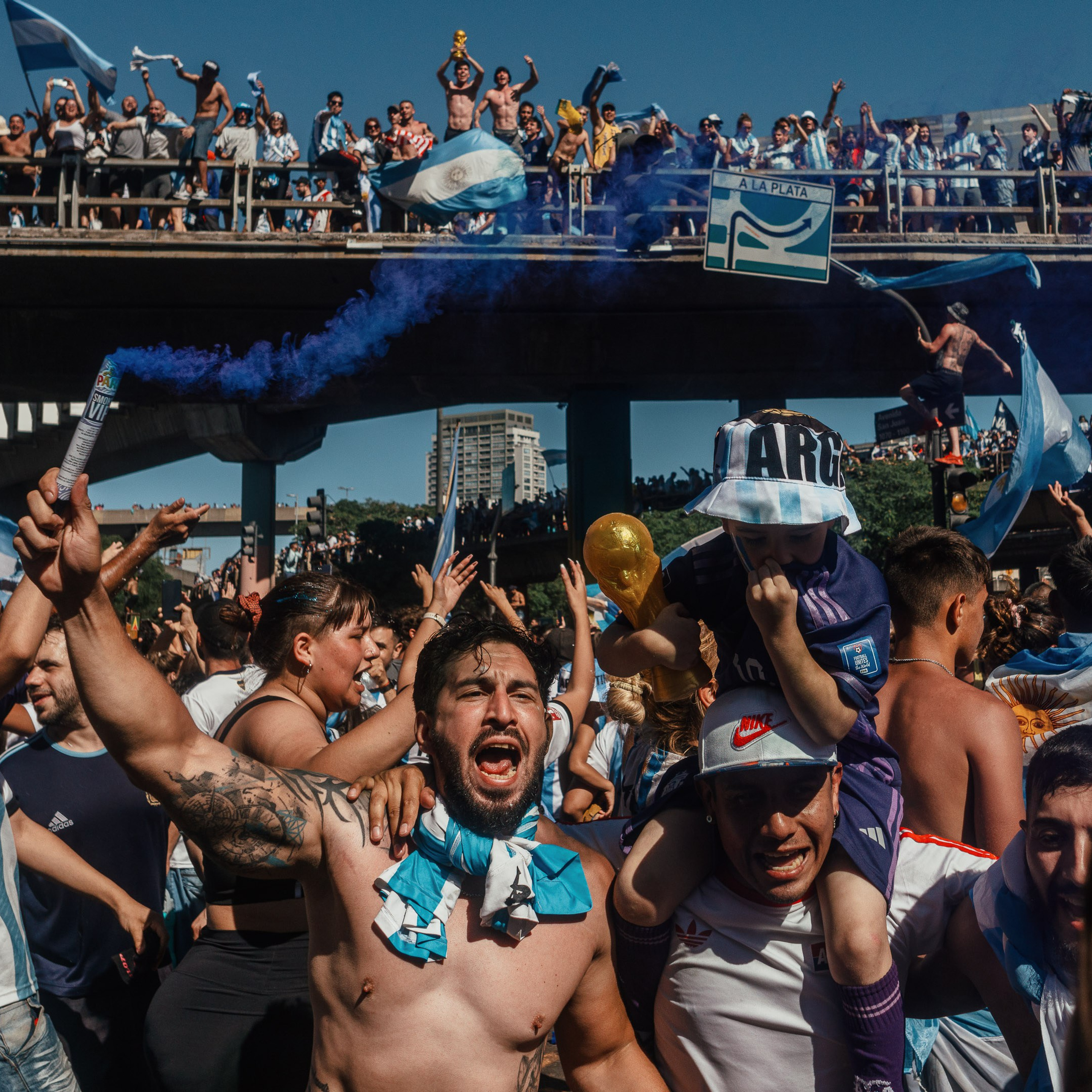 Argentina World Cup Champion. Celebrations in the City of Buenos Aires. Federico Borobio, street and documentary photography.