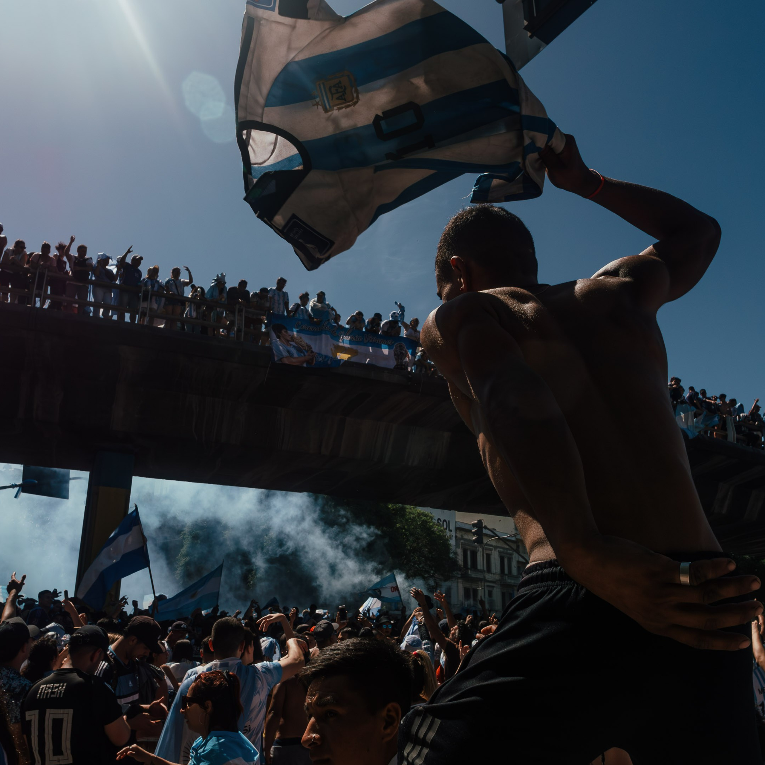 Argentina World Cup Champion. Celebrations in the City of Buenos Aires. Federico Borobio, street and documentary photography.