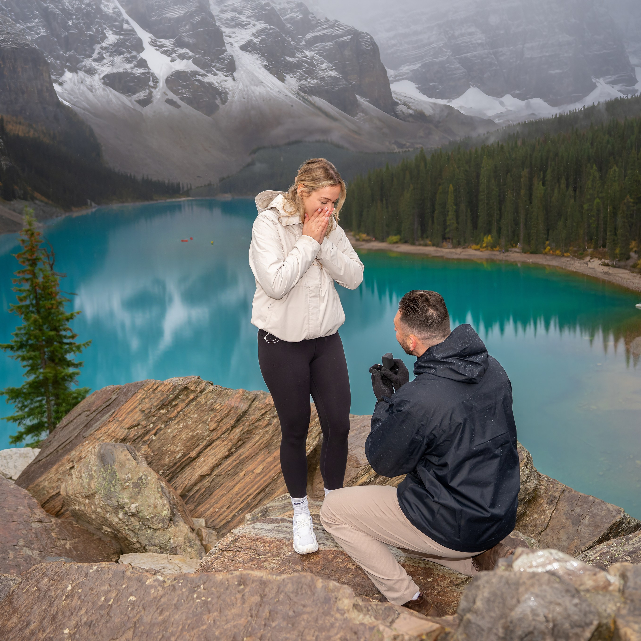 Dimitri & Valerie — Surprise Proposal / Moraine Lake — Banff