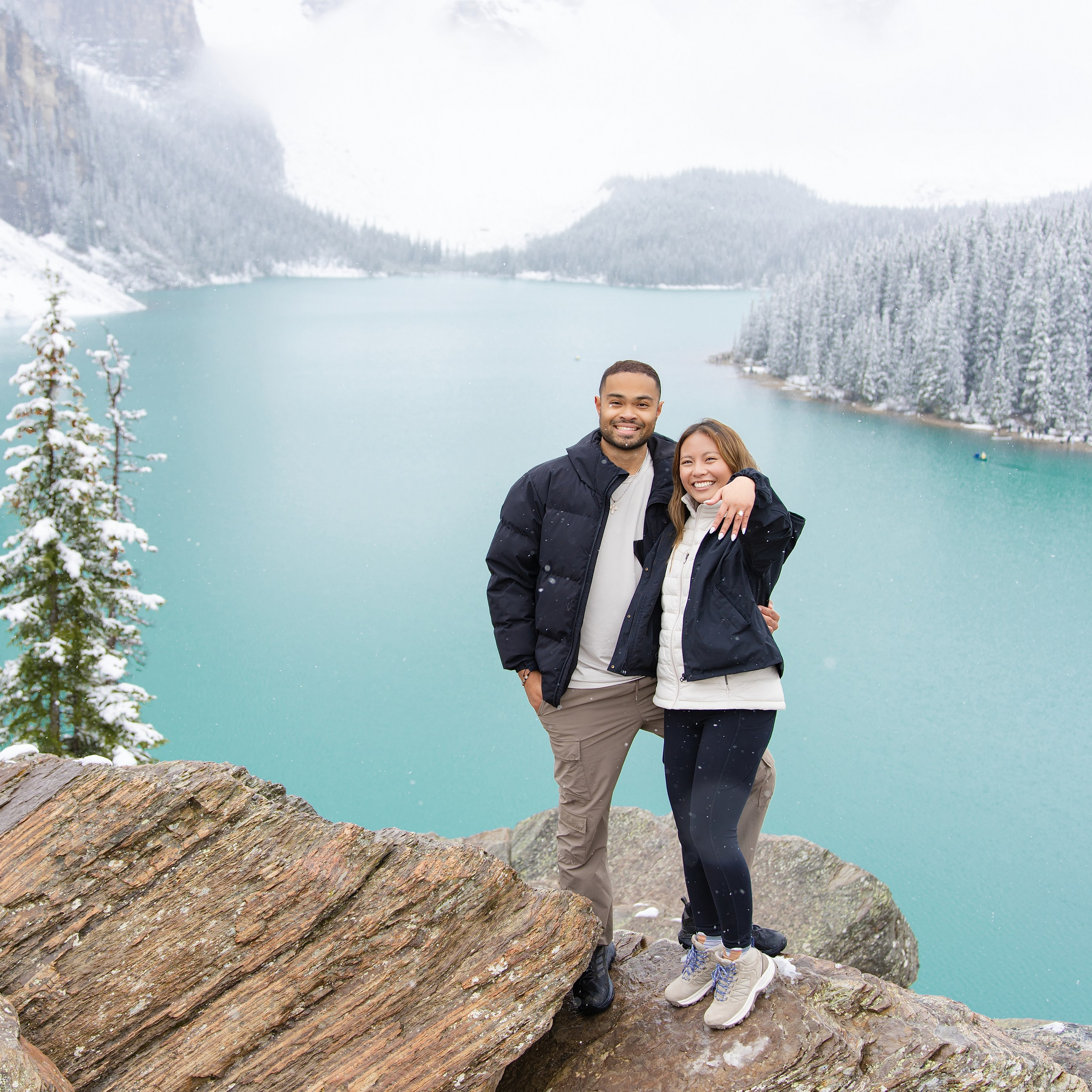 Jacob & Czes — Surprise Proposal / Moraine Lake, Banff
