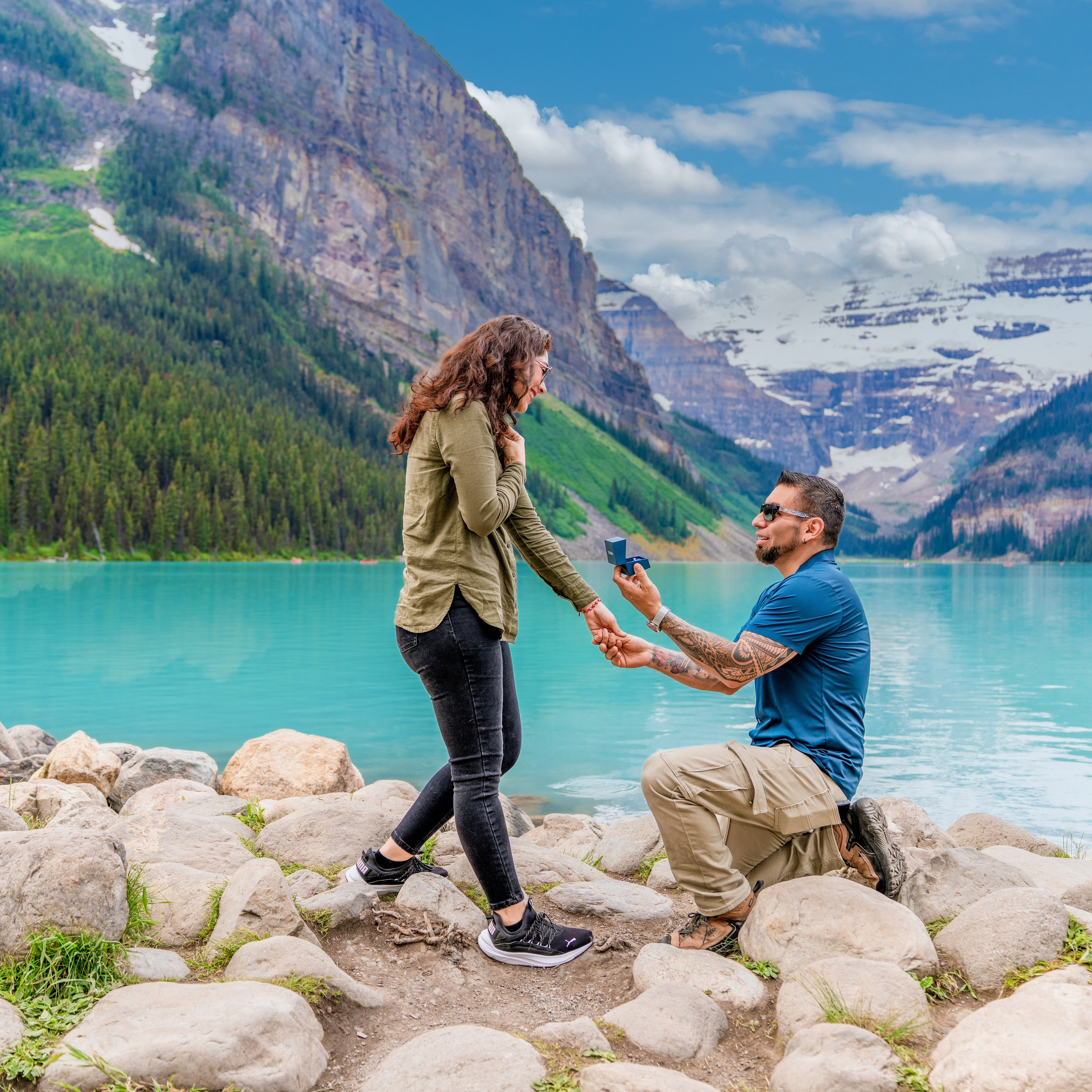 Jesus & Elizabeth — Surprise Proposal — Lake Louise, Banff