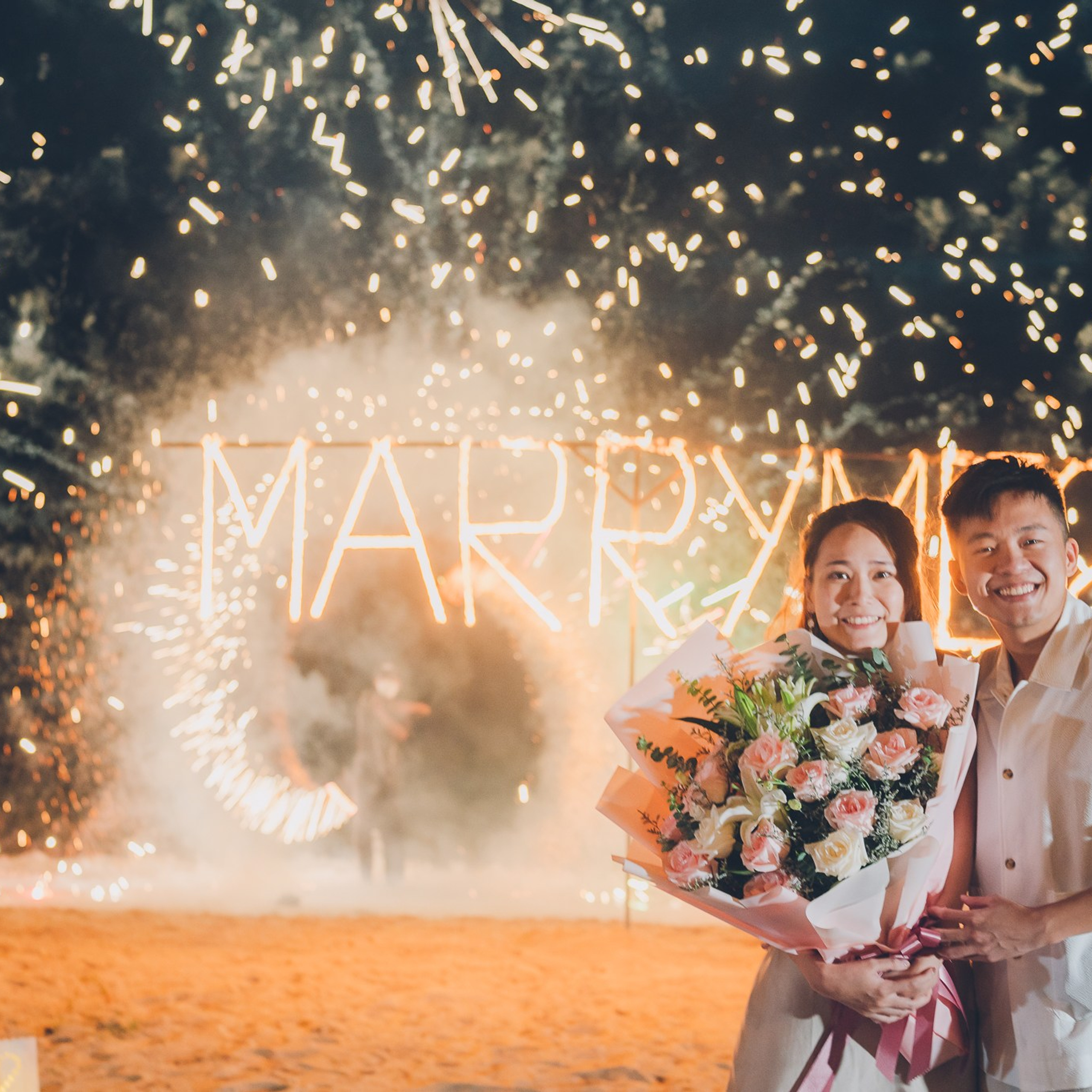 Photo. Romantic proposal on Koh Samui, Thailand