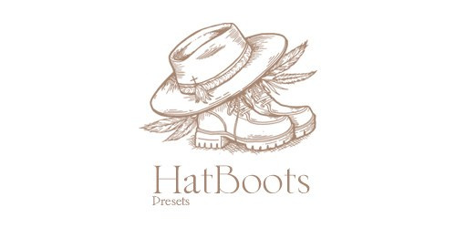 O logo HatBoots traduz uma proposta simples e objetiva: menos excesso, mais intenção. Com uma estética limpa e direta, ele se conecta com fotógrafos que buscam consistência visual e autenticidade. Aplicado aos presets Lightroom, reforça uma identidade profissional, fácil de reconhecer e alinhada com uma edição natural e sem exageros.