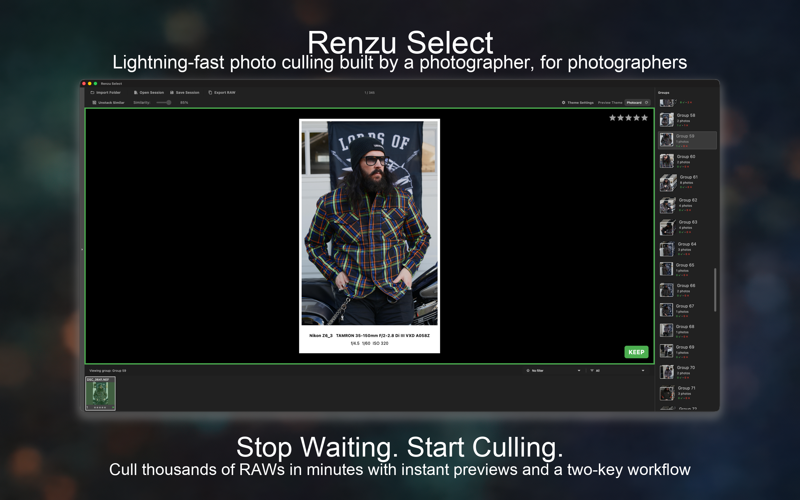 Renzu Select | AI Photo Culling App for macOS. Valerii Konchin | Vancouver Photographer — Events, Portraits, Automotive, Real Estate & Brand Content