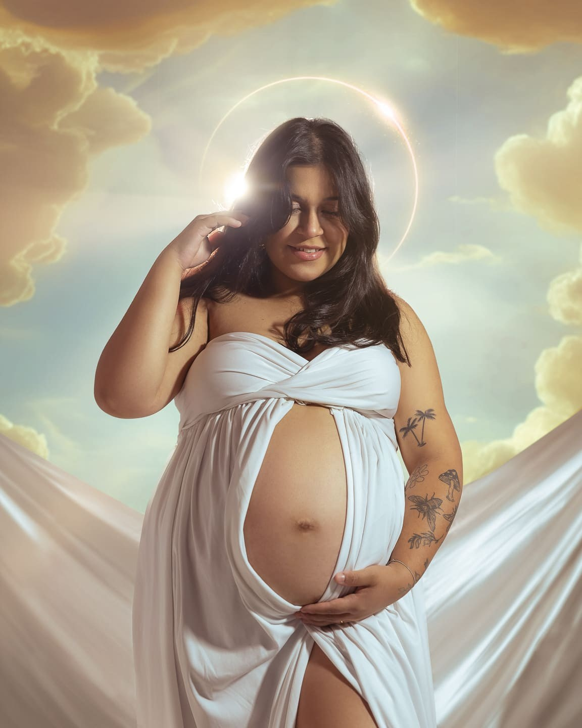 Fotografia de gestante em São Paulo com direção e cuidado em cada detalhe. Um ensaio de maternidade para valorizar a beleza, a conexão e a emoção desse momento único.