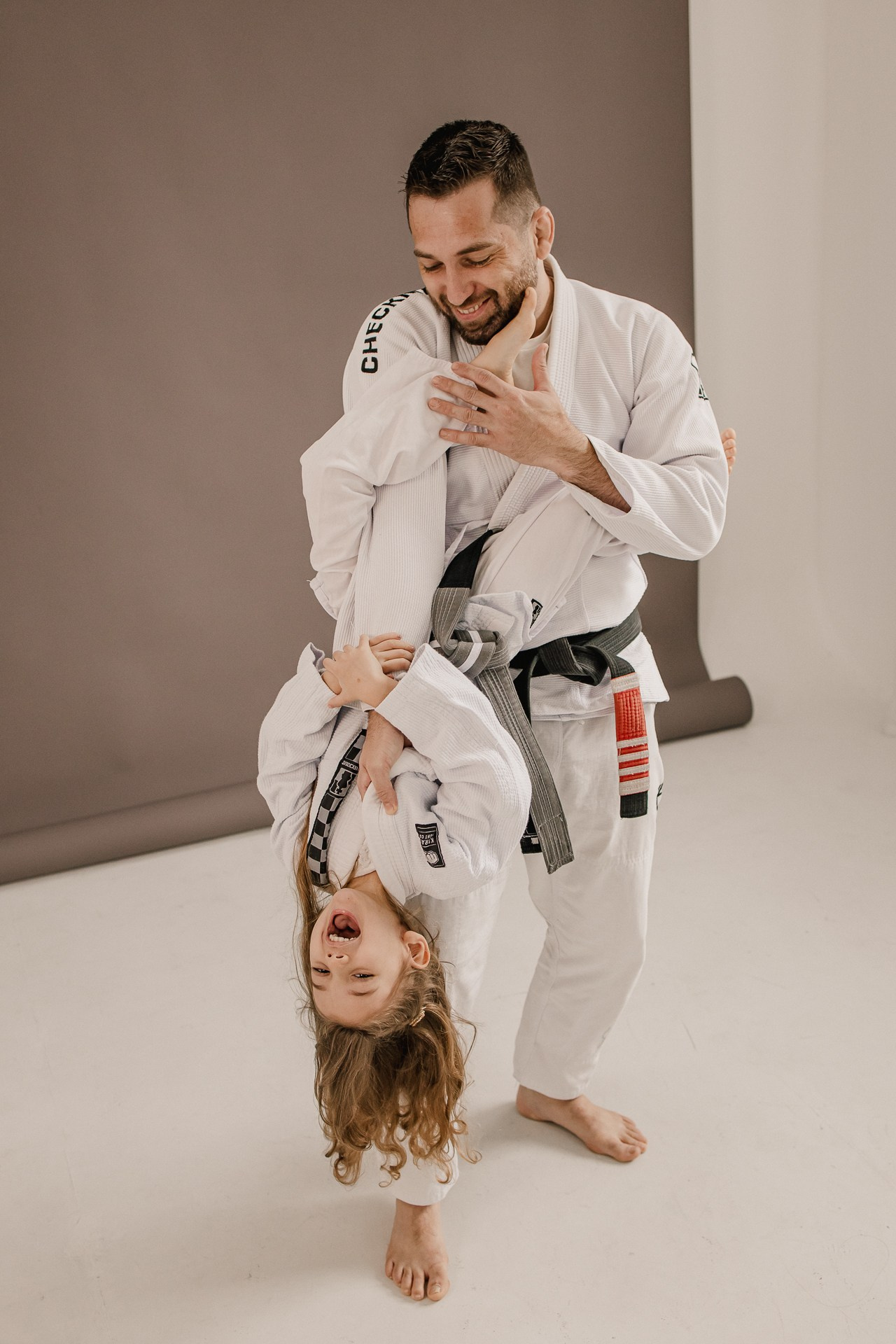 Ensaio jiu jitsu pai e filha Joinville