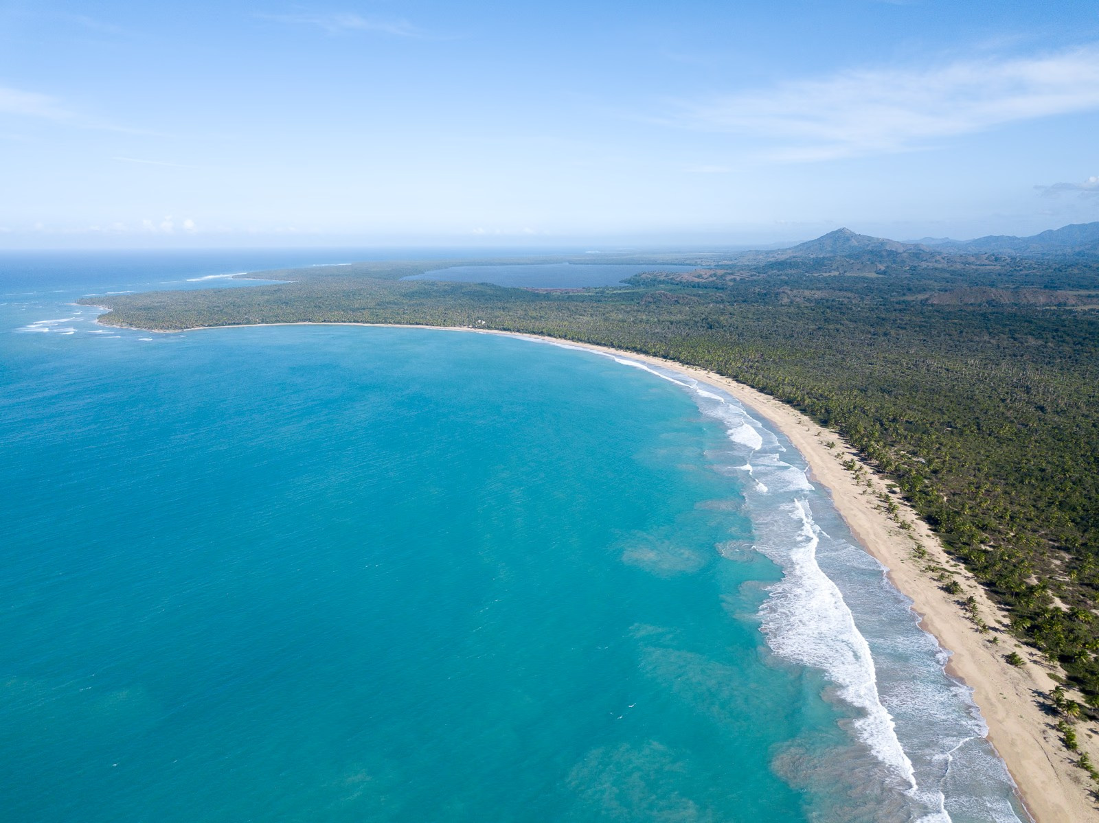 Drone view of Esmeralda Beach in the Dominican Republic