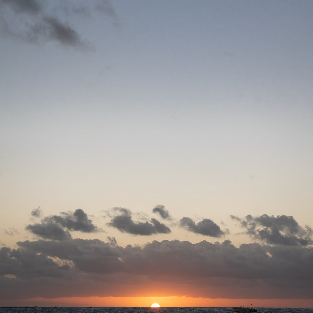 Sunrise over the ocean on Bavaro Beach in Punta Cana