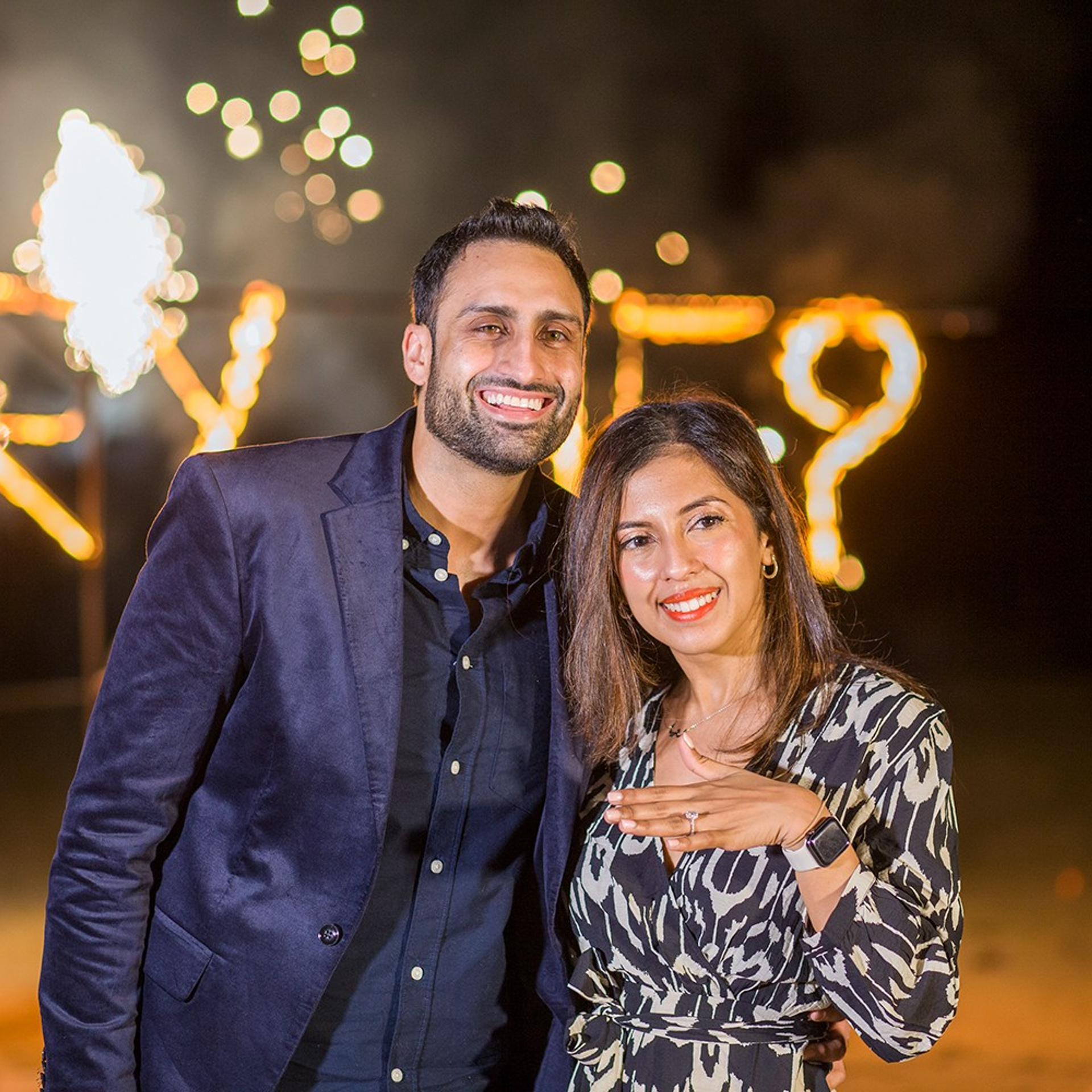 Luxury beach proposal in Koh Samui, Thailand. Private sunset setup with candles, flowers, and ocean view for an unforgettable engagement experience.